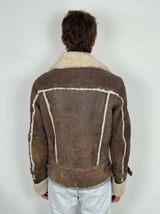Vintage 2000s Iceberg Brown Shearling Aviator Leather Jacket Size US M / EU 48-50 / 2 - 3 Thumbnail