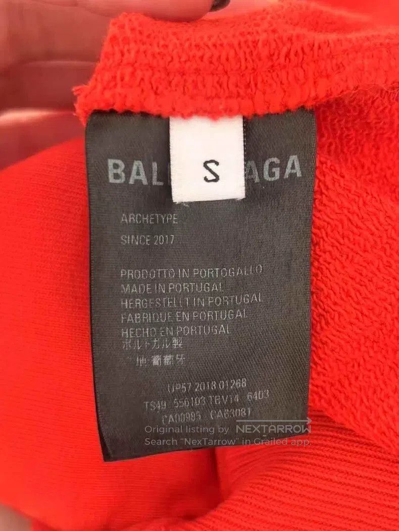 Balenciaga Balenciaga Red Hooded Sweatshirt Size US S / EU 44-46 / 1 - 4 Thumbnail