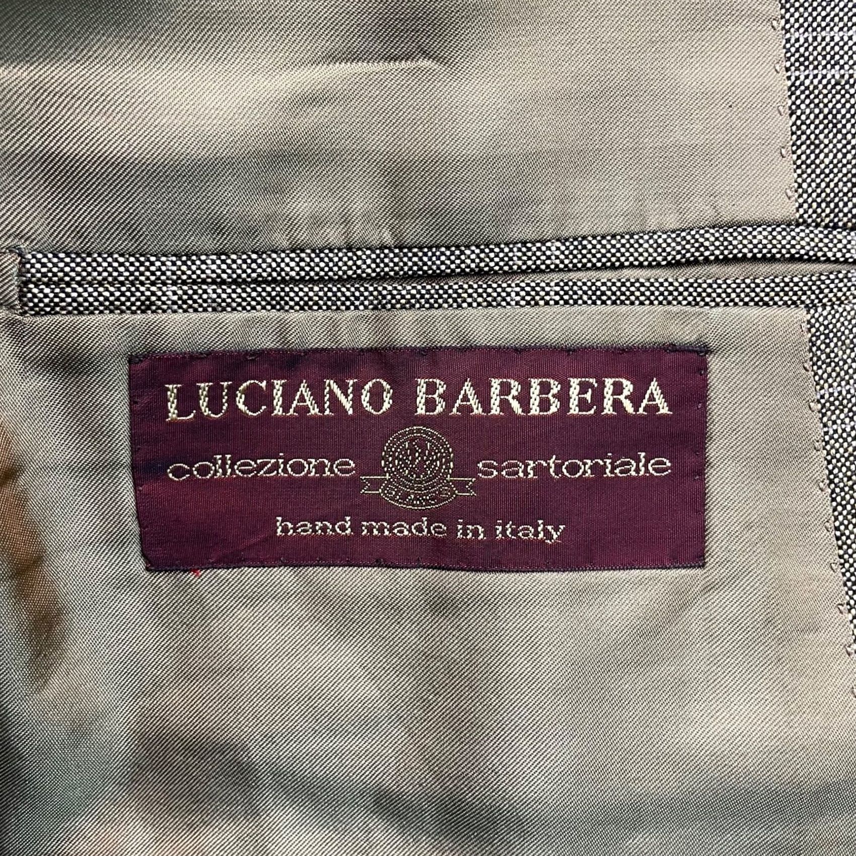 Vintage Luciano Barbera Men's Blazer Brown Plaid 100% Wool 46R US 56 EU Italy Size 46R - 5 Thumbnail