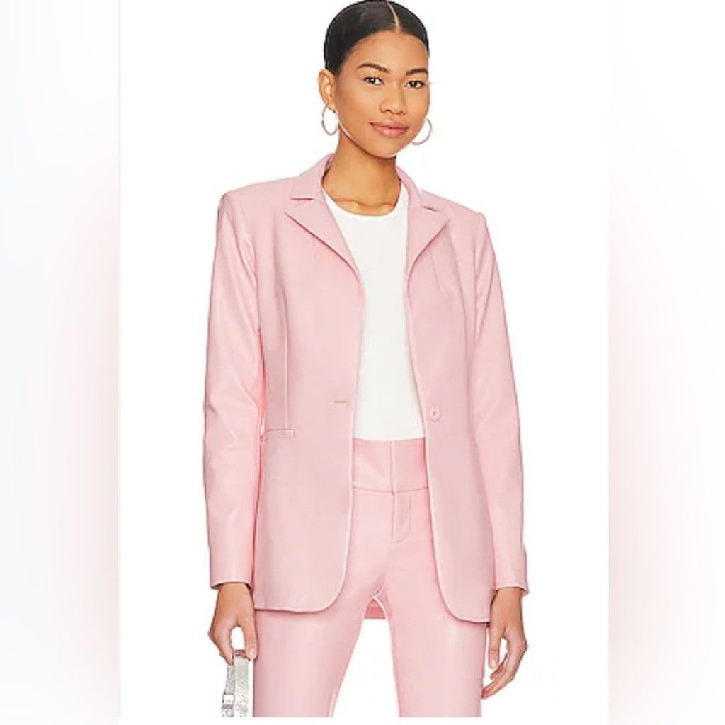 Alice + Olivia Breann Faux Leather Blazer