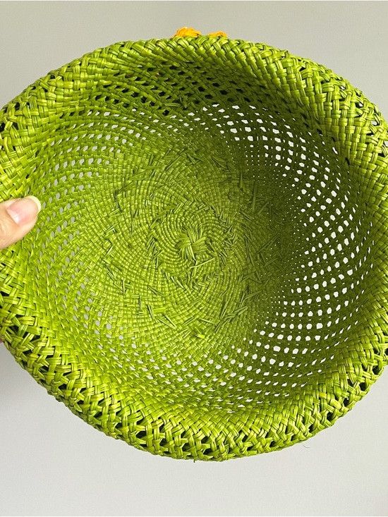 Vintage Vintage Green Seagrass Straw Half Hat - One Size Size ONE SIZE - 6 Thumbnail