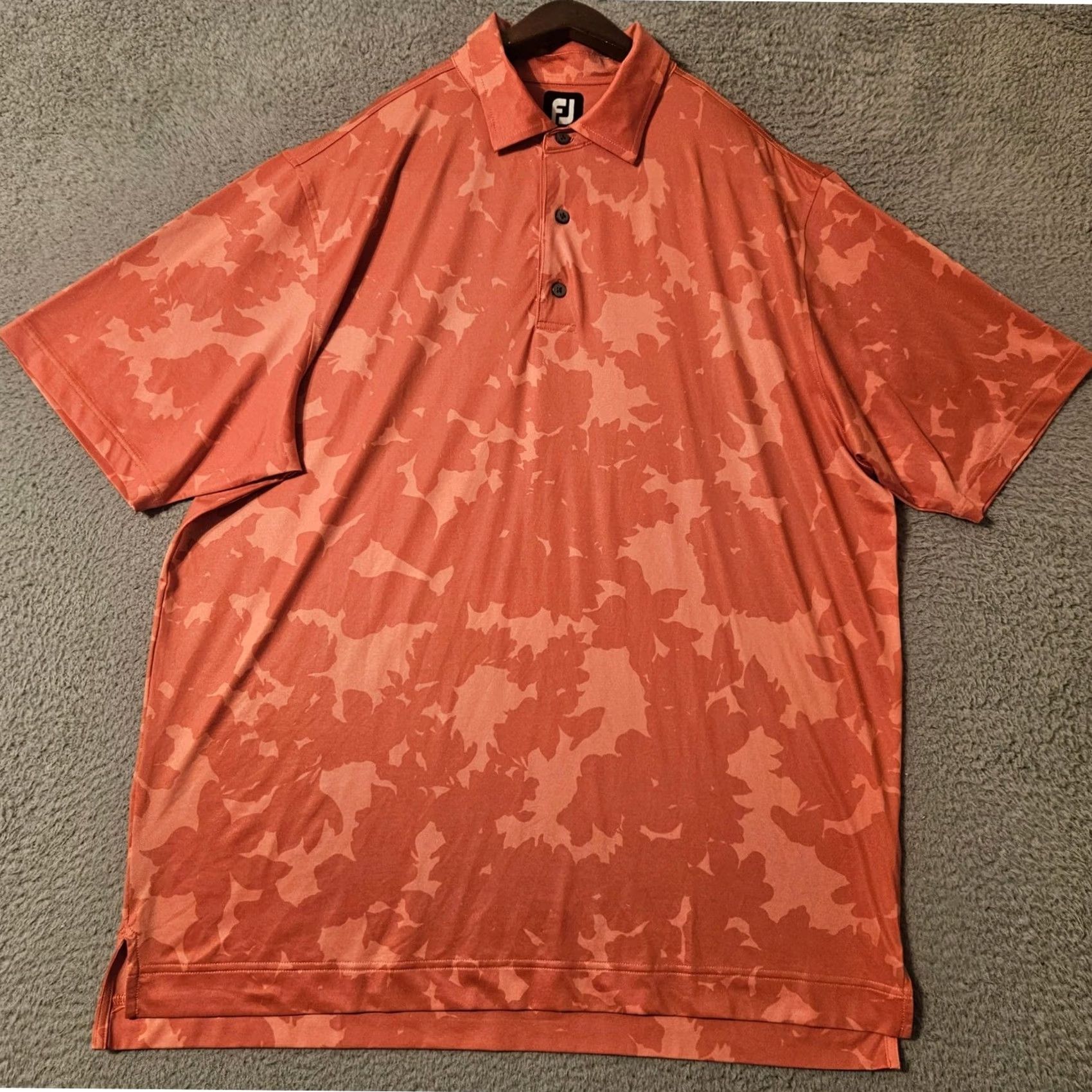 Footjoy FootJoy Mens Pink Camo Polo Shirt XL Regular Performance Golf Stretch Size US XL / EU 56 / 4 - 2 Thumbnail