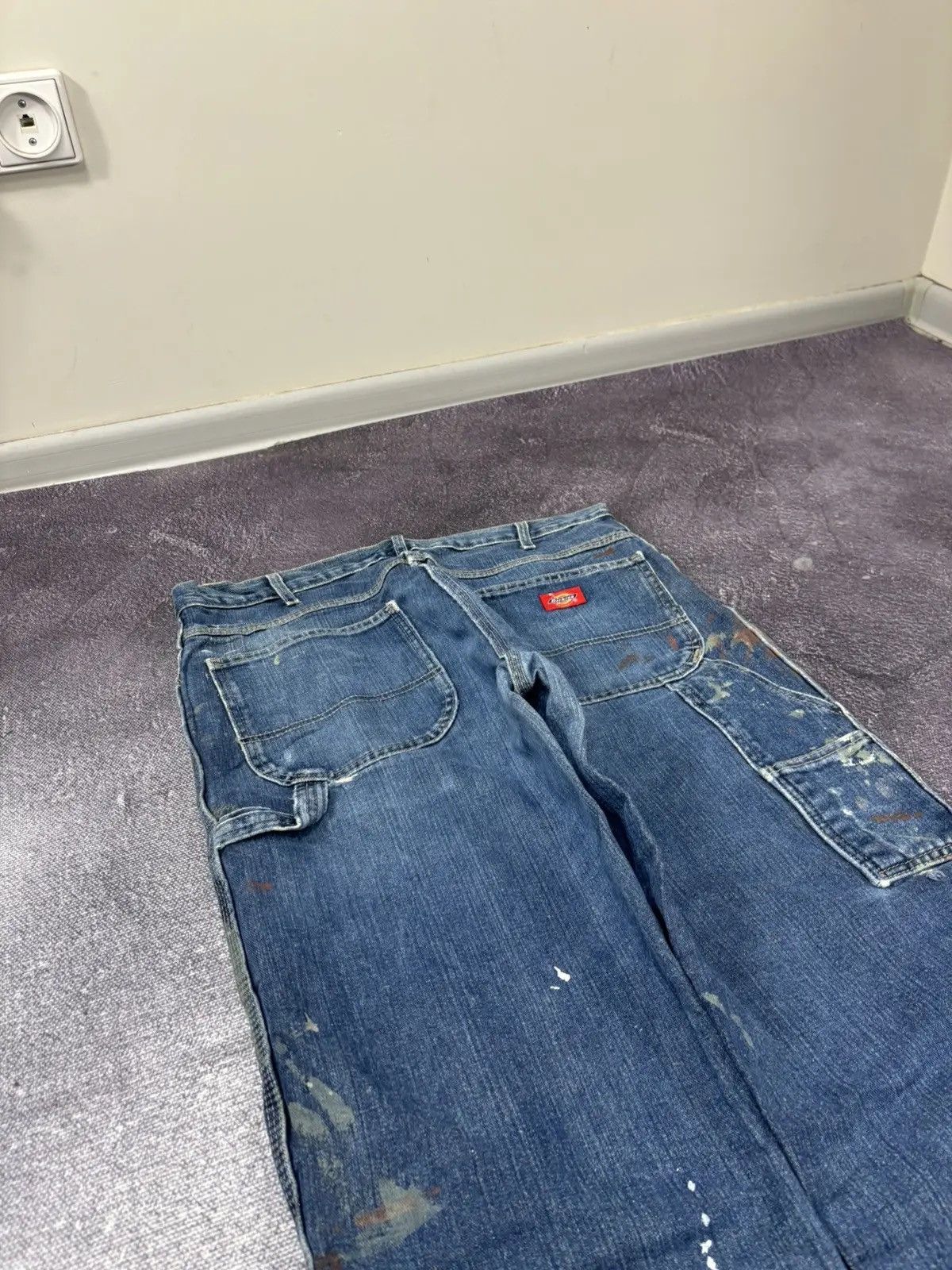 Dickies × Vintage Vintage Dickies USA Painted Blue Denim Y2K Skate Baggy Jeans Size US 34 / EU 50 - 5 Thumbnail
