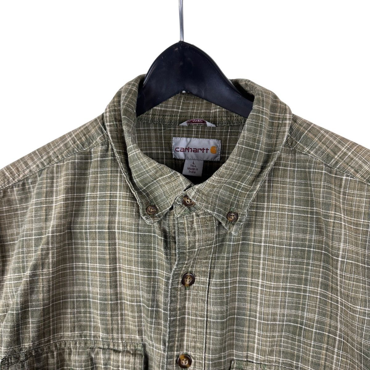 Carhartt Mens Y2K Carhartt Plaid Green Button Down Shirt Size US L / EU 52-54 / 3 - 8 Thumbnail