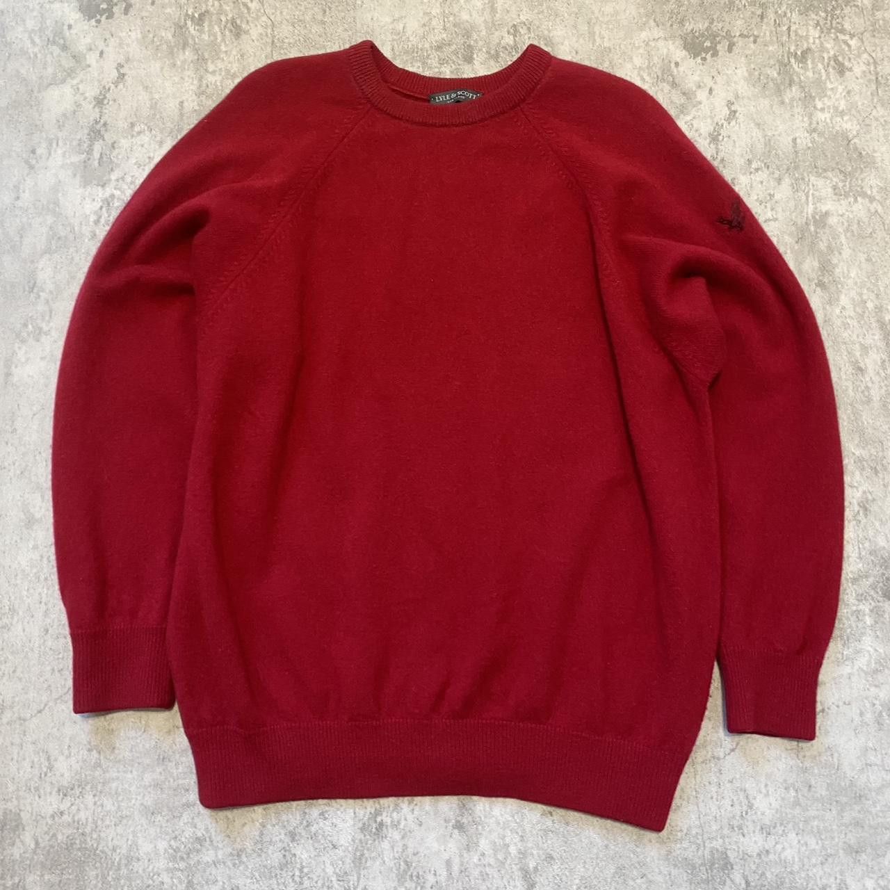 Lyle & Scott 100% Wool Red Vintage Lyle & Scott Sweater Boxy Size US L / EU 52-54 / 3 - 1 Thumbnail