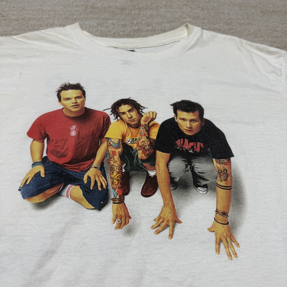 Fruit Of The Loom Vintage Y2K Blink 182 Mark Tom and Travis Show Tour T-shirt Size US XL / EU 56 / 4 - 3 Thumbnail