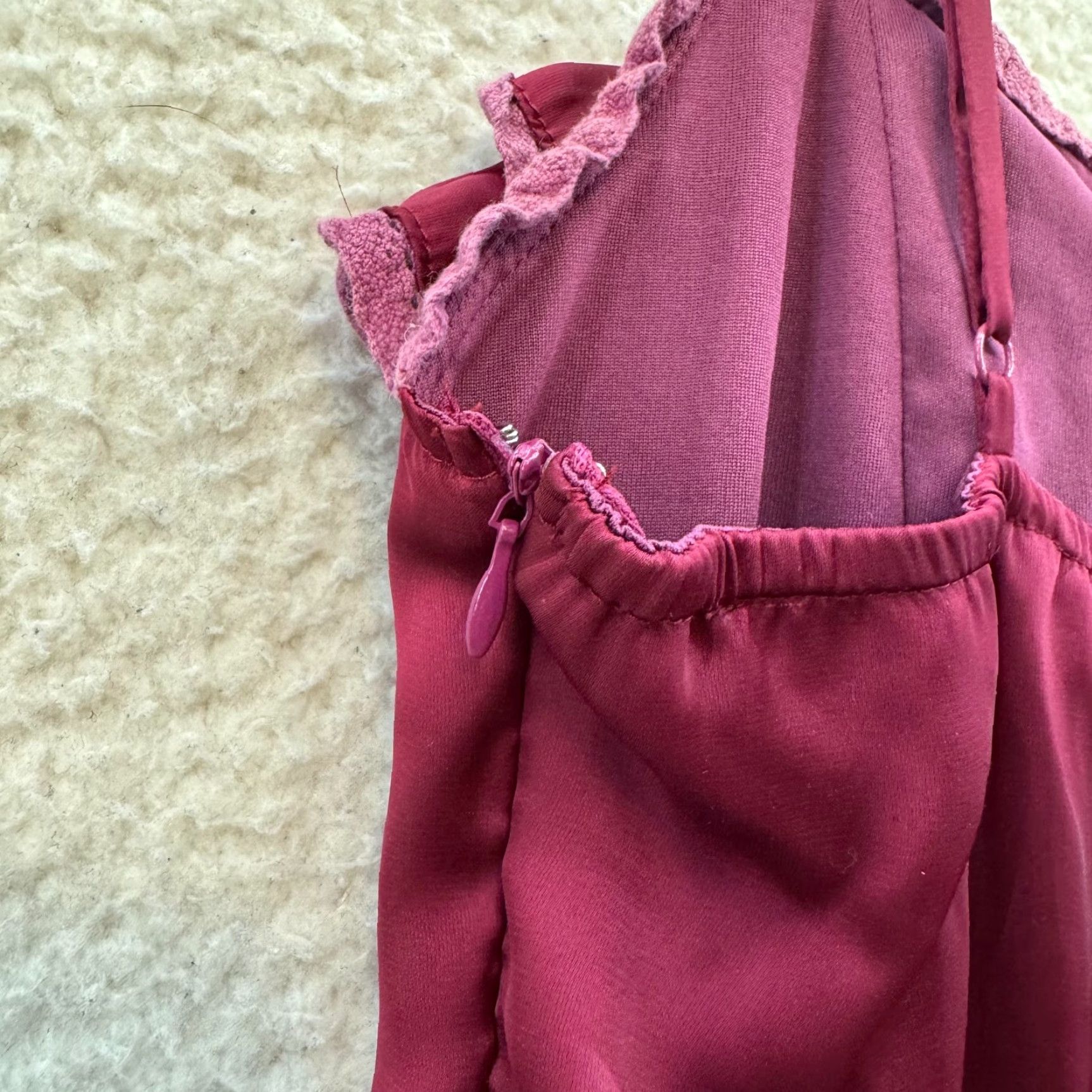 Vintage VINTAGE Esley Slip Dress S Regular Red Satin Edwardian Victorian Size S / US 4 / IT 40 - 5 Thumbnail