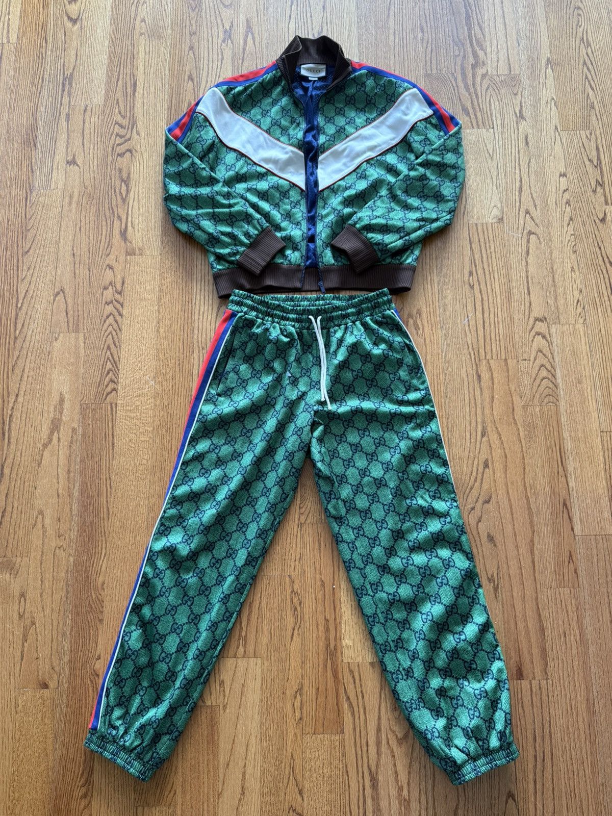 Gucci Gucci Gold Velvet Tracksuit Jacket Bootleg Grailed