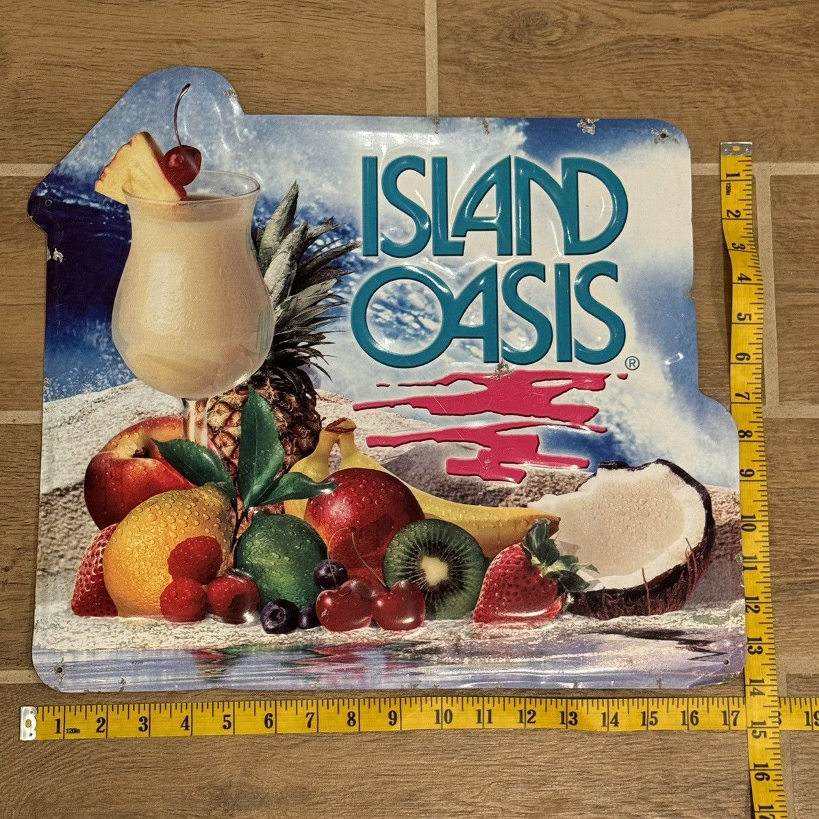 Vintage Island Oasis 16x18in Pina Colada Mixed Drink Tin Metal Sign Size ONE SIZE - 2 Thumbnail