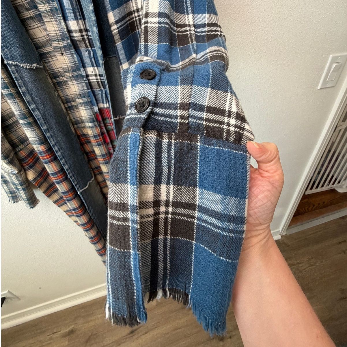 Greg Lauren NWOT Greg Lauren Denim Studio Patchwork Plaid Kimono Coat S Size S / US 4 / IT 40 - 7 Thumbnail