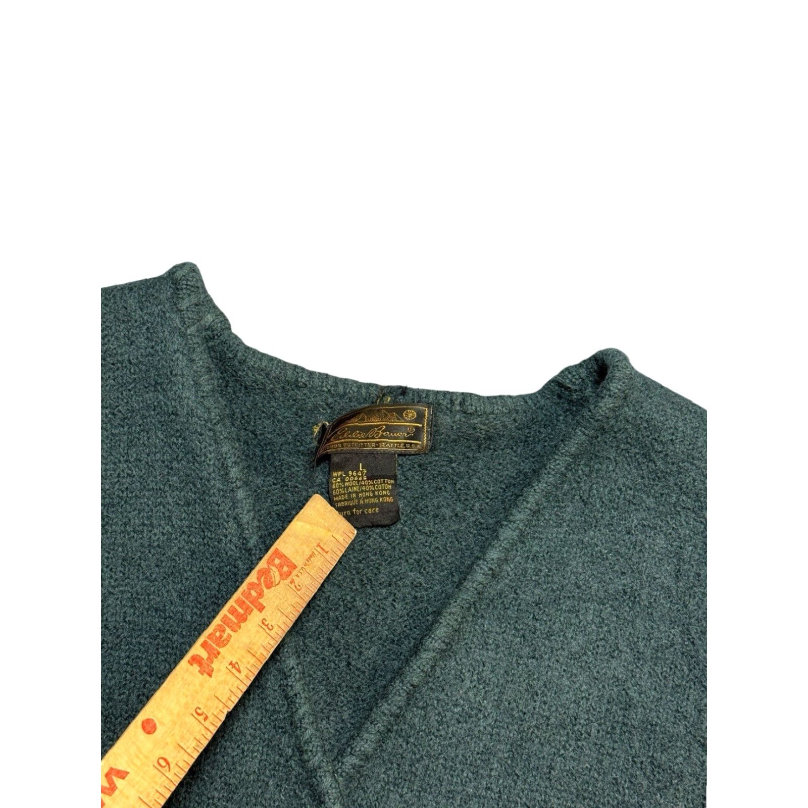 Eddie Bauer VINTAGE Eddie Bauer Vest Wool Button Up Green Olive L Womens Sleeveless Mid-Length Button-down 90s Outdoor Solid Lightweight Casual Travel Workwear Size L / US 10 / IT 46 - 3 Thumbnail