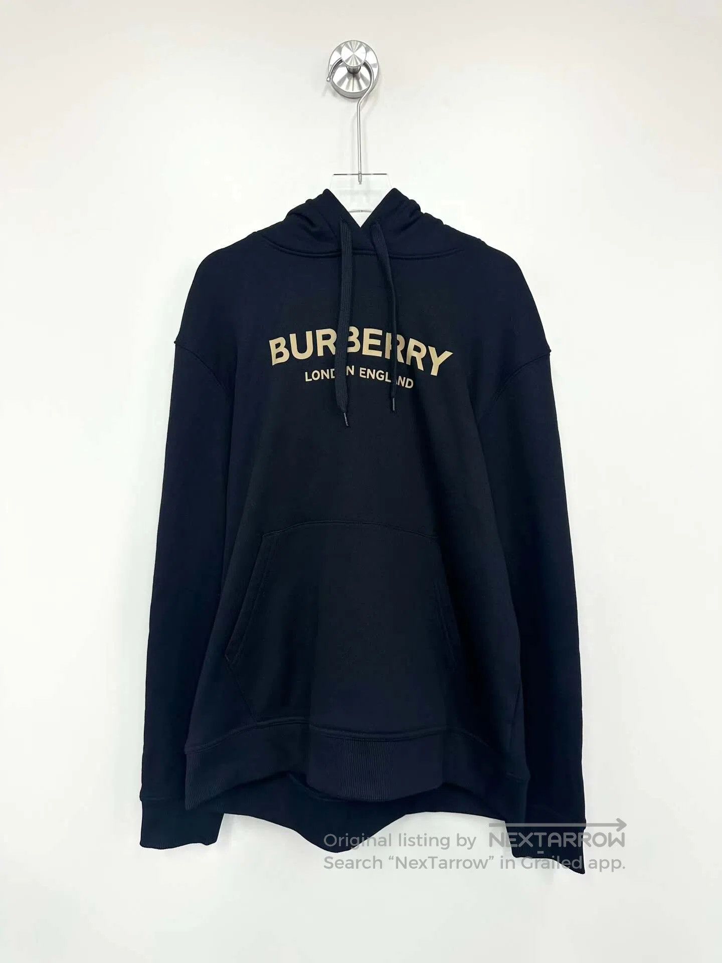 Burberry Burberry Black Letter Printed Logo Hooded Sweatshirt| Size US L / EU 52-54 / 3 - 1 Thumbnail