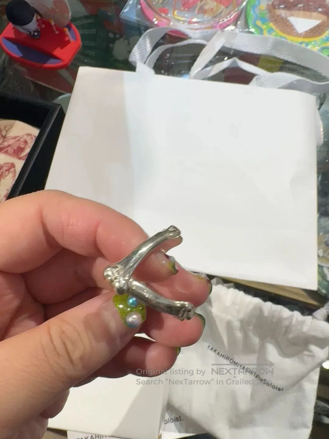 Takahiromiyashita The Soloist. Takahiro Miyashita Triangle Bone Ring. Size ONE SIZE - 2 Thumbnail