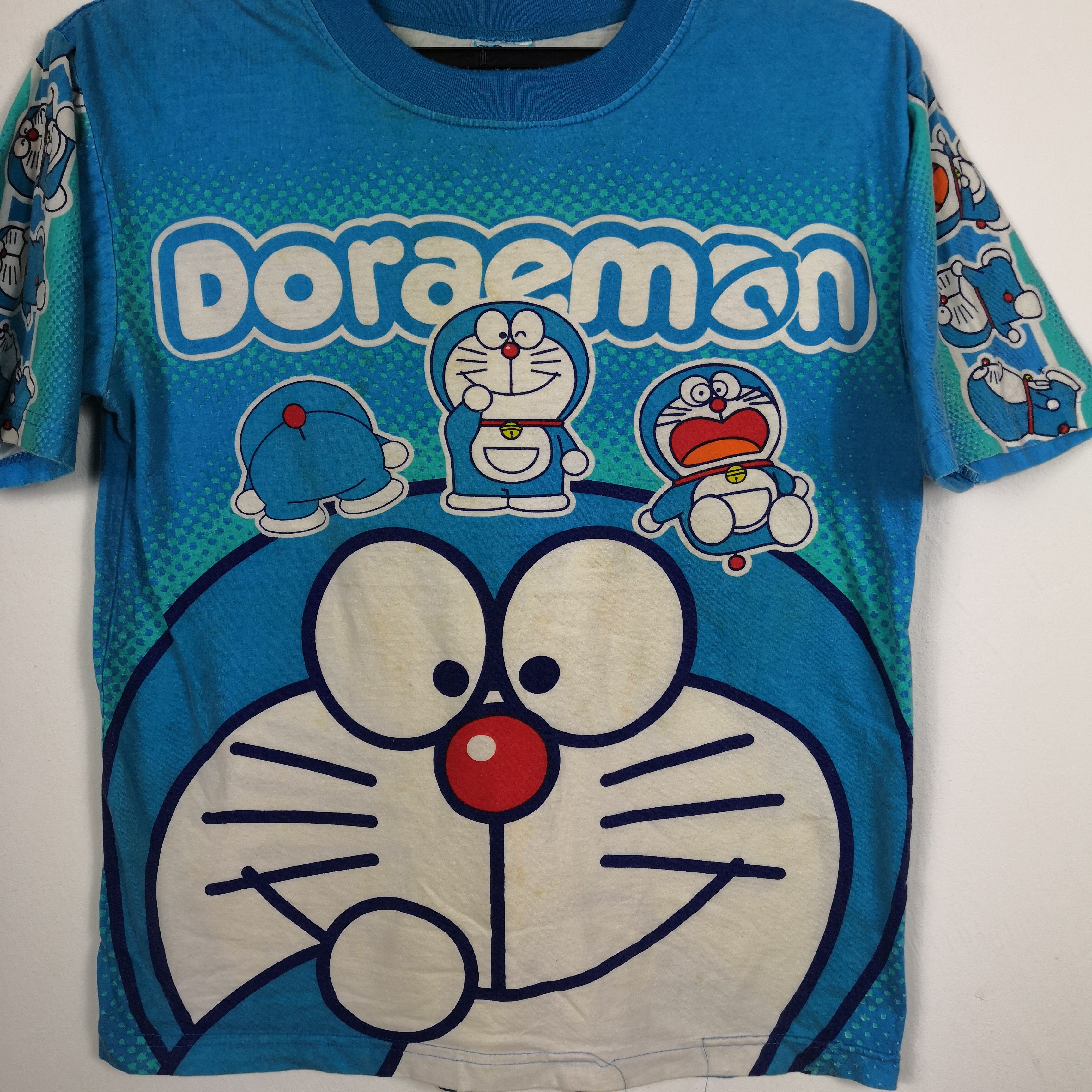 Anime Vintage 90s Doraemon T-Shirt Japanese Cartoon 56789 Size S / US 4 / IT 40 - 5 Thumbnail
