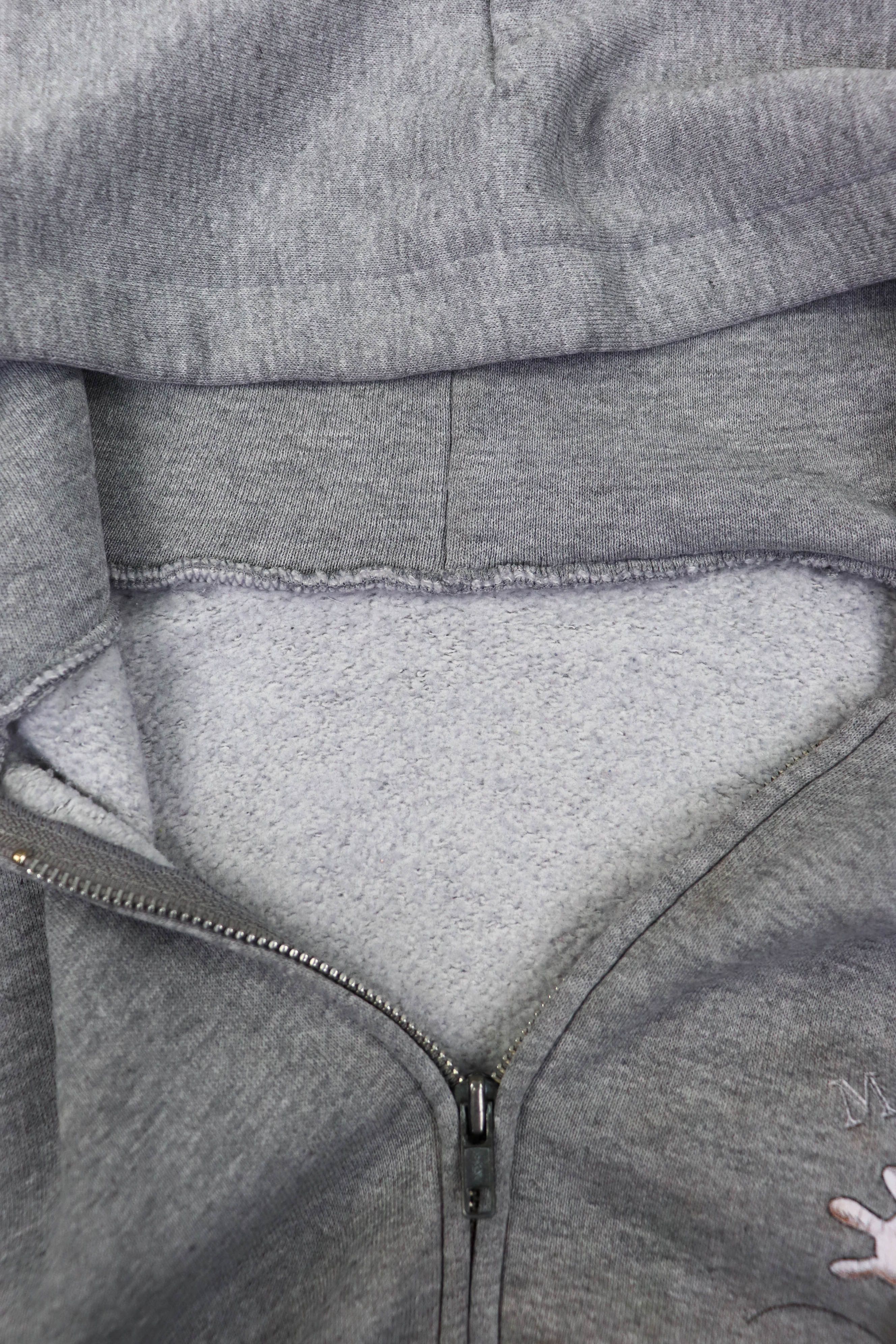 Disney 80-90s Vintage Disney Mickey Mouse Heather Gray Zip Hoodie Size US XL / EU 56 / 4 - 6 Thumbnail