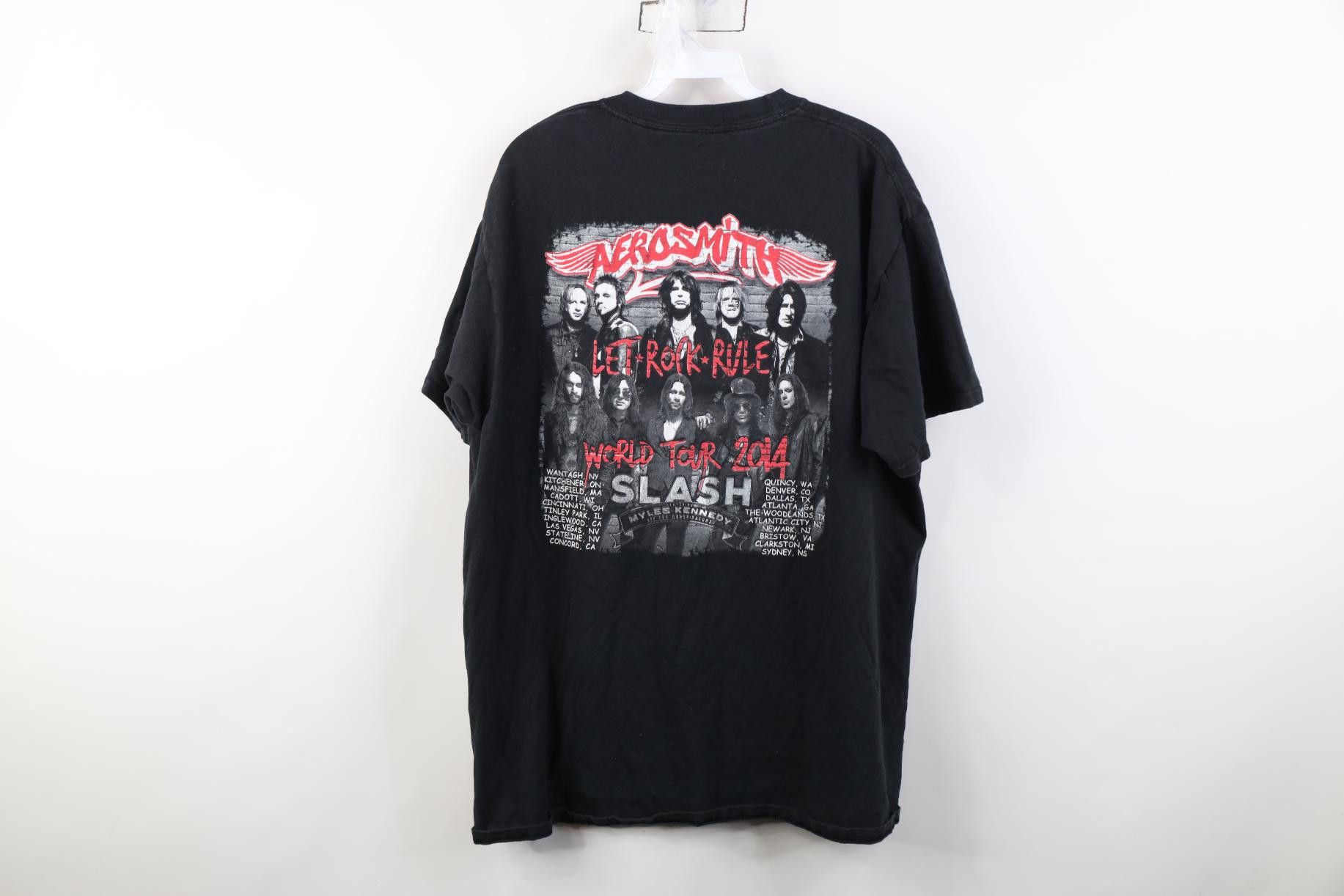Vintage Vintage Y2K Rule World Tour Aerosmith Slash Band T-Shirt Size US XL / EU 56 / 4 - 13 Thumbnail