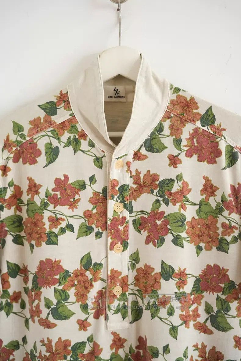 Other Yohji Yamamoto 00s Full Print Floral Polo Short Sleeve Size US L / EU 52-54 / 3 - 3 Thumbnail