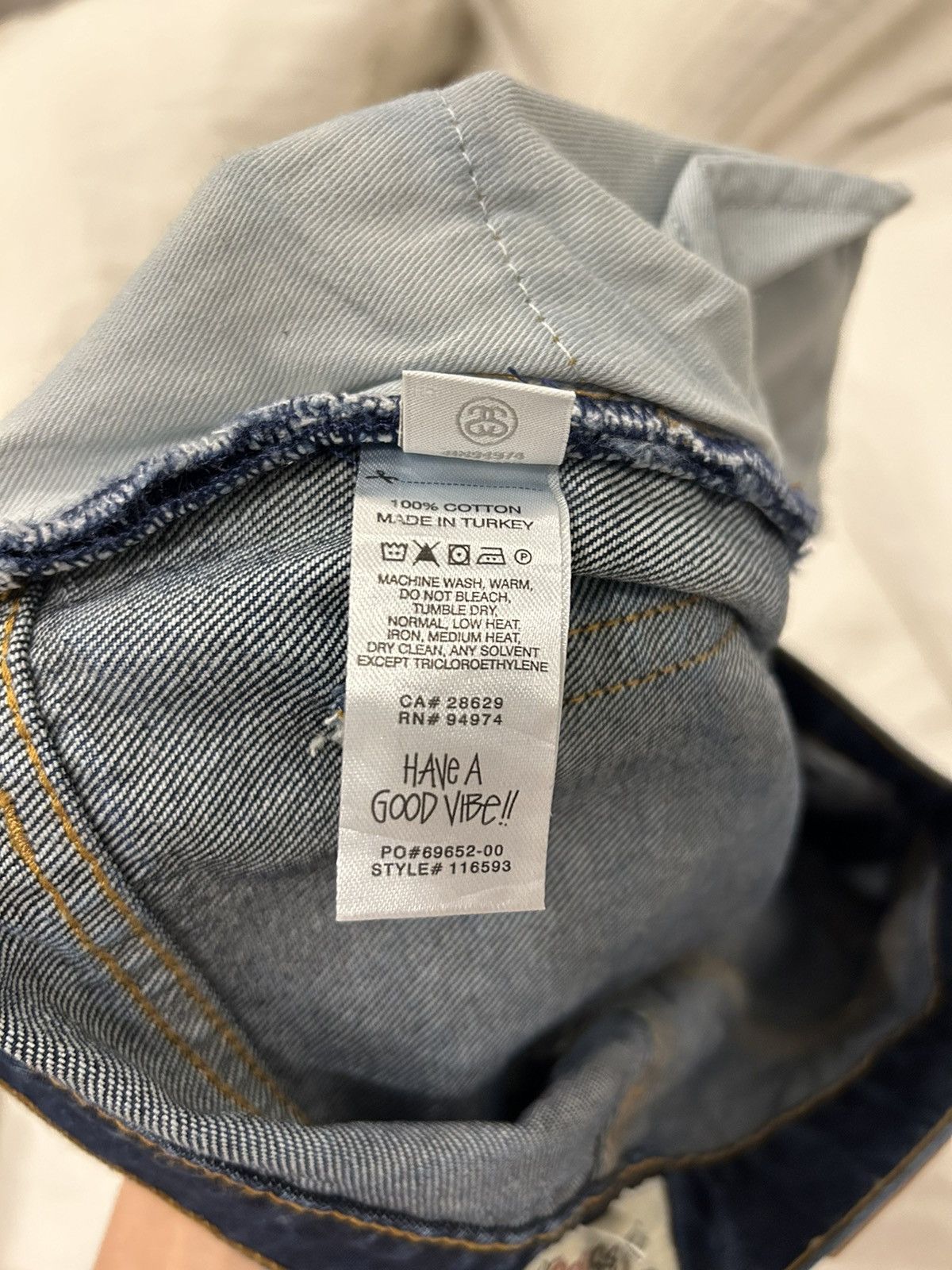 Stussy Double Dye Big 'Ol Jeans In Cream Size 30 New With