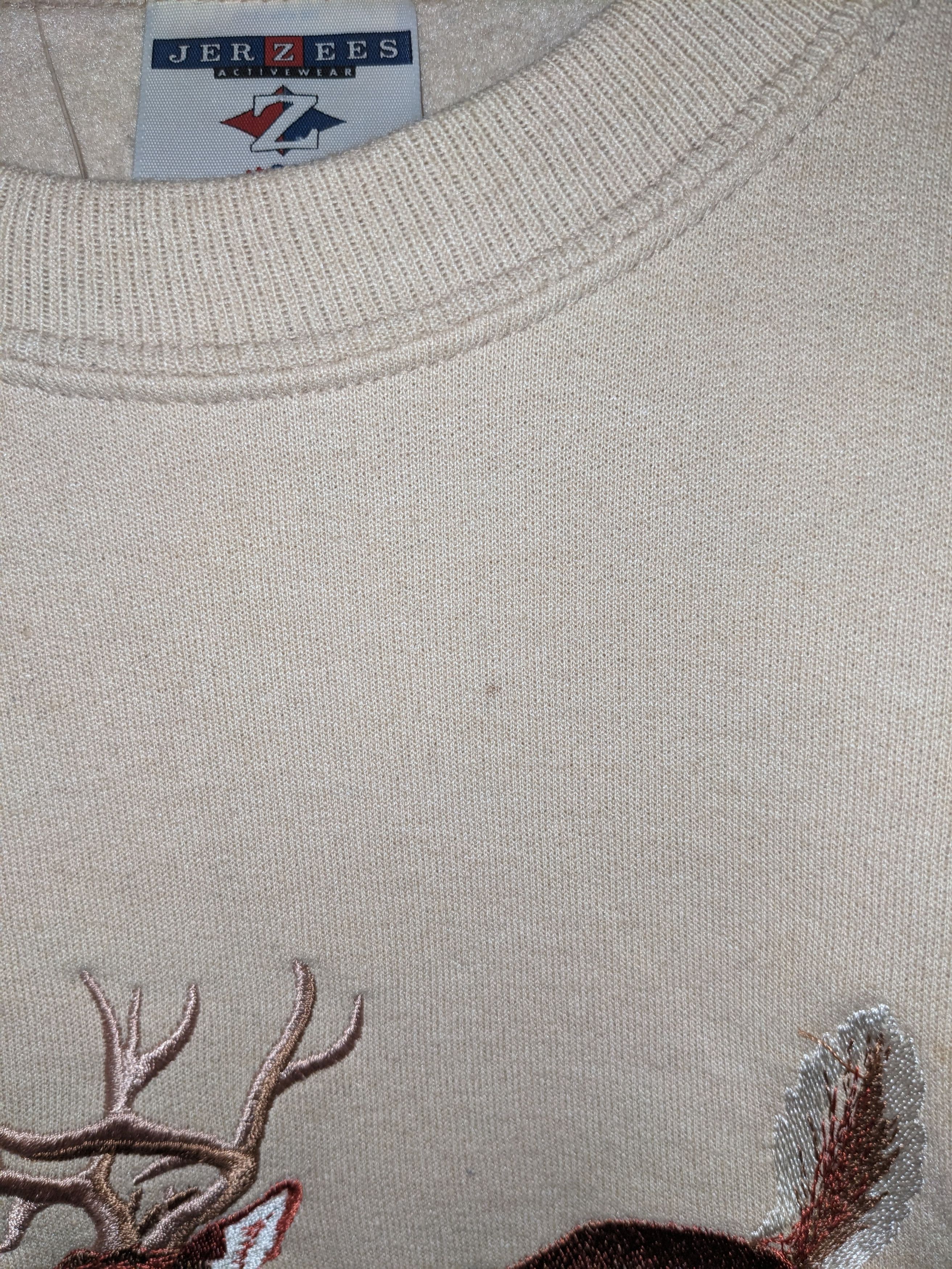 Vintage Vintage 90s Deer Animal Nature Embroidery Sweatshirt Size US L / EU 52-54 / 3 - 5 Thumbnail