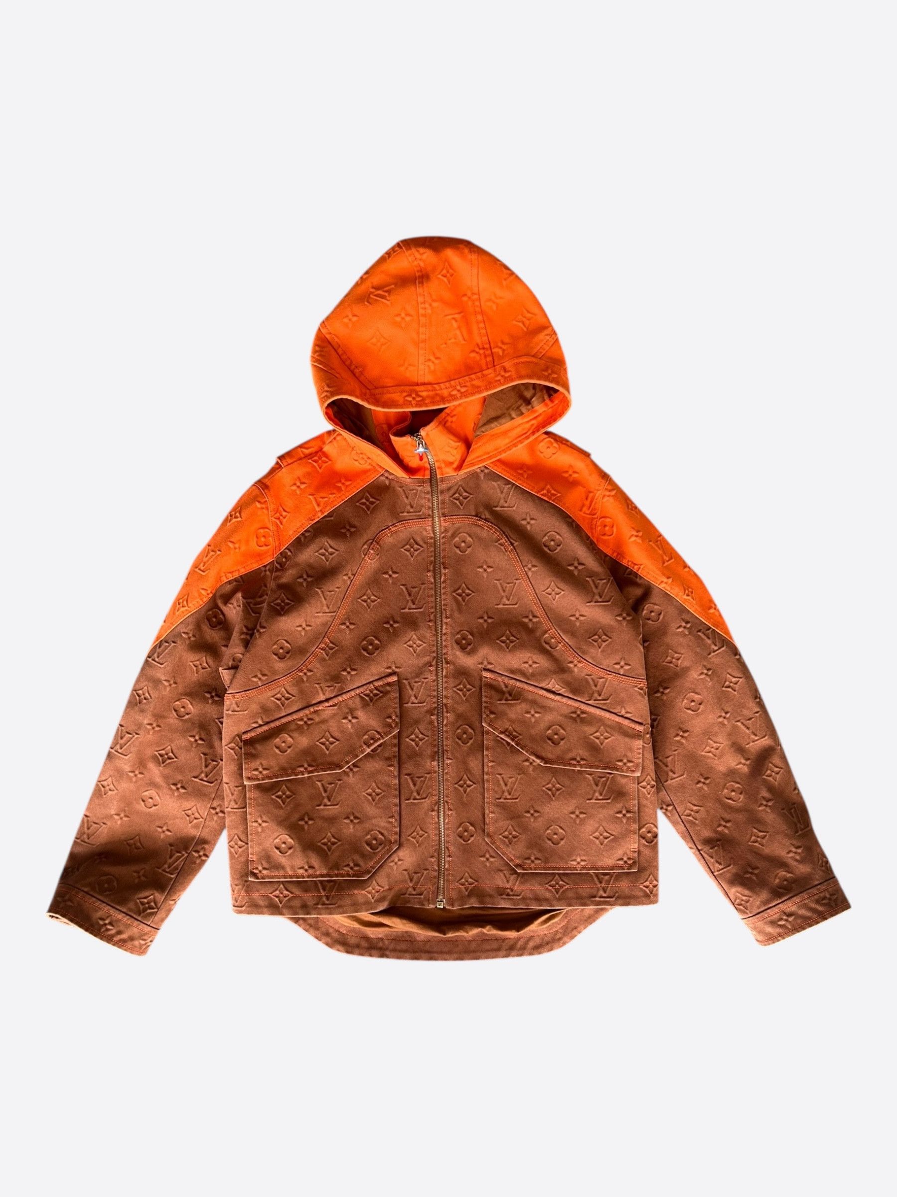 Brown & Orange Monogram Carpenter Hooded Jacket
