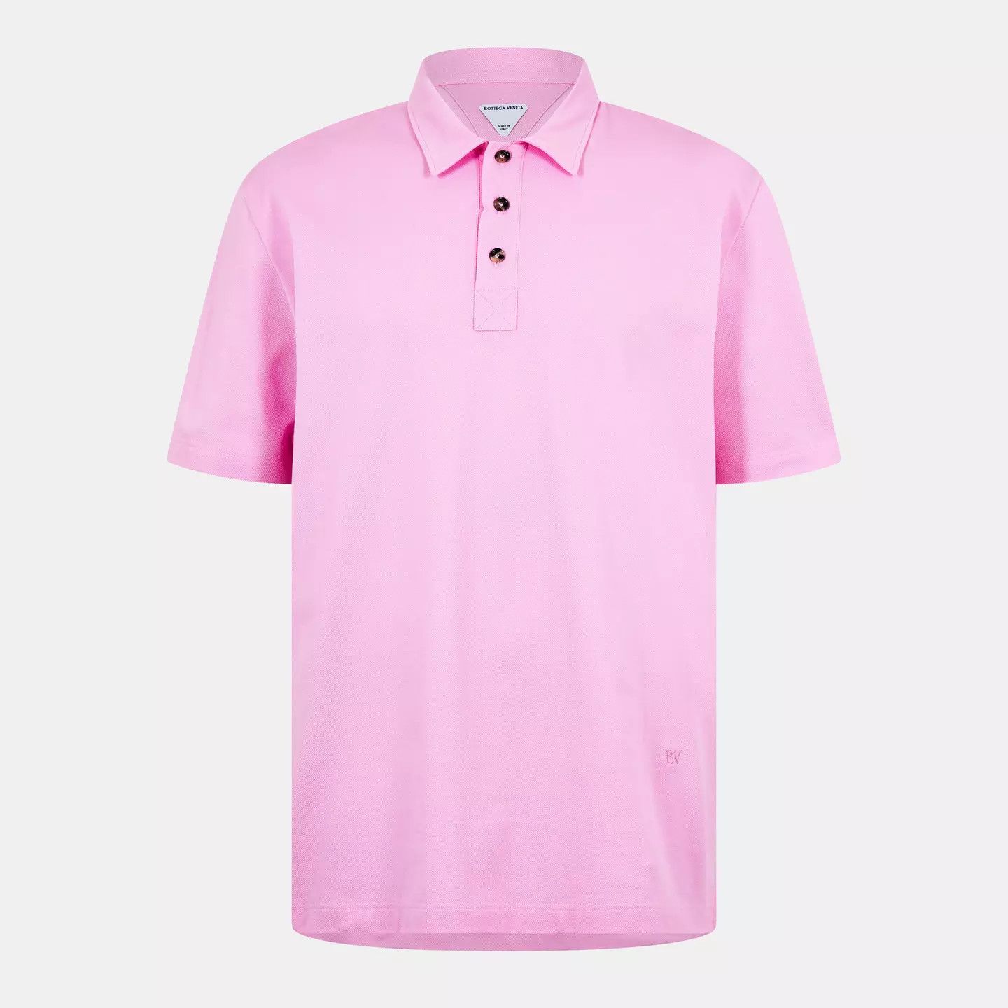 Bottega Veneta o1g2r1mq0426 Logo Short Sleeve Polo Shirt in Pink Size US M / EU 48-50 / 2 - 1 Thumbnail