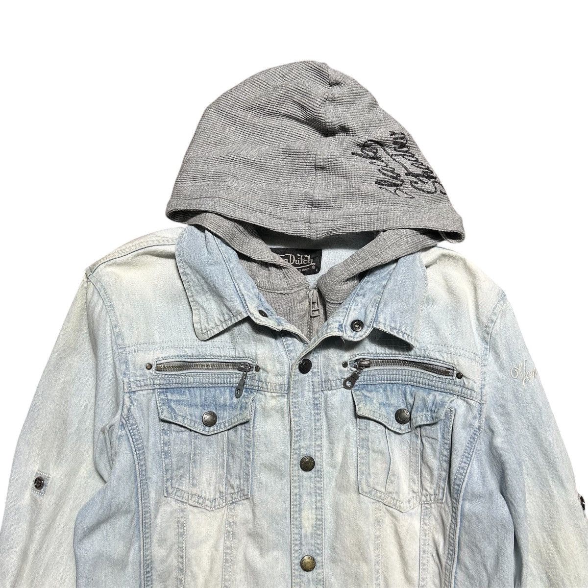 Von Dutch Vintage Von Dutch Hoodie Jeans Jacket Size L / US 10 / IT 46 - 4 Thumbnail