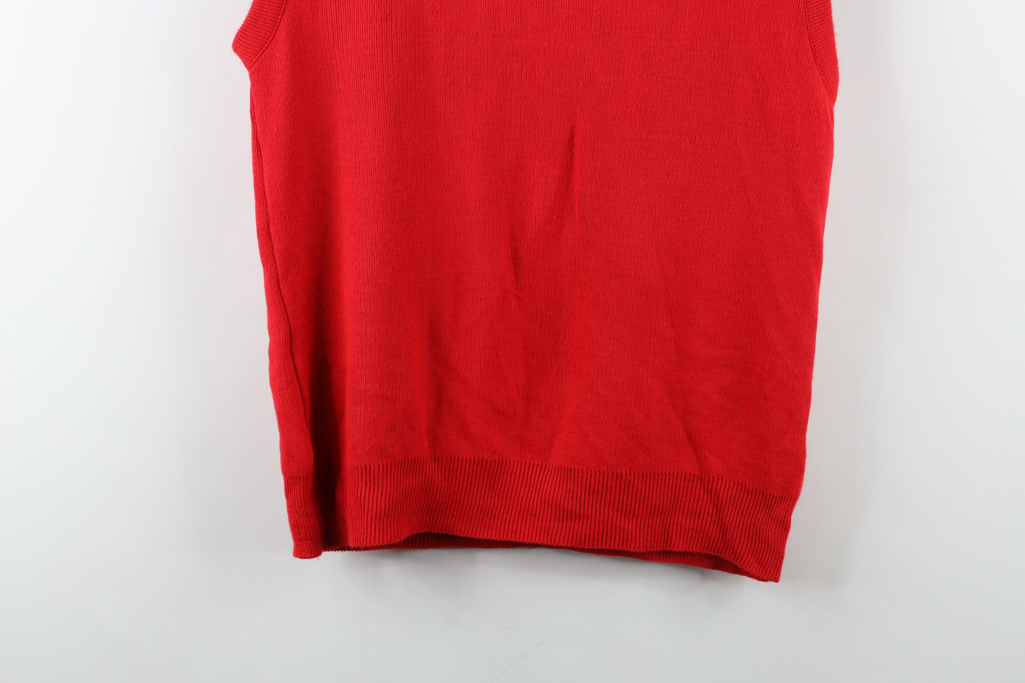 Vintage Vintage 70s Streetwear Blank Knit Sweater Vest Red USA Size US M / EU 48-50 / 2 - 12 Thumbnail
