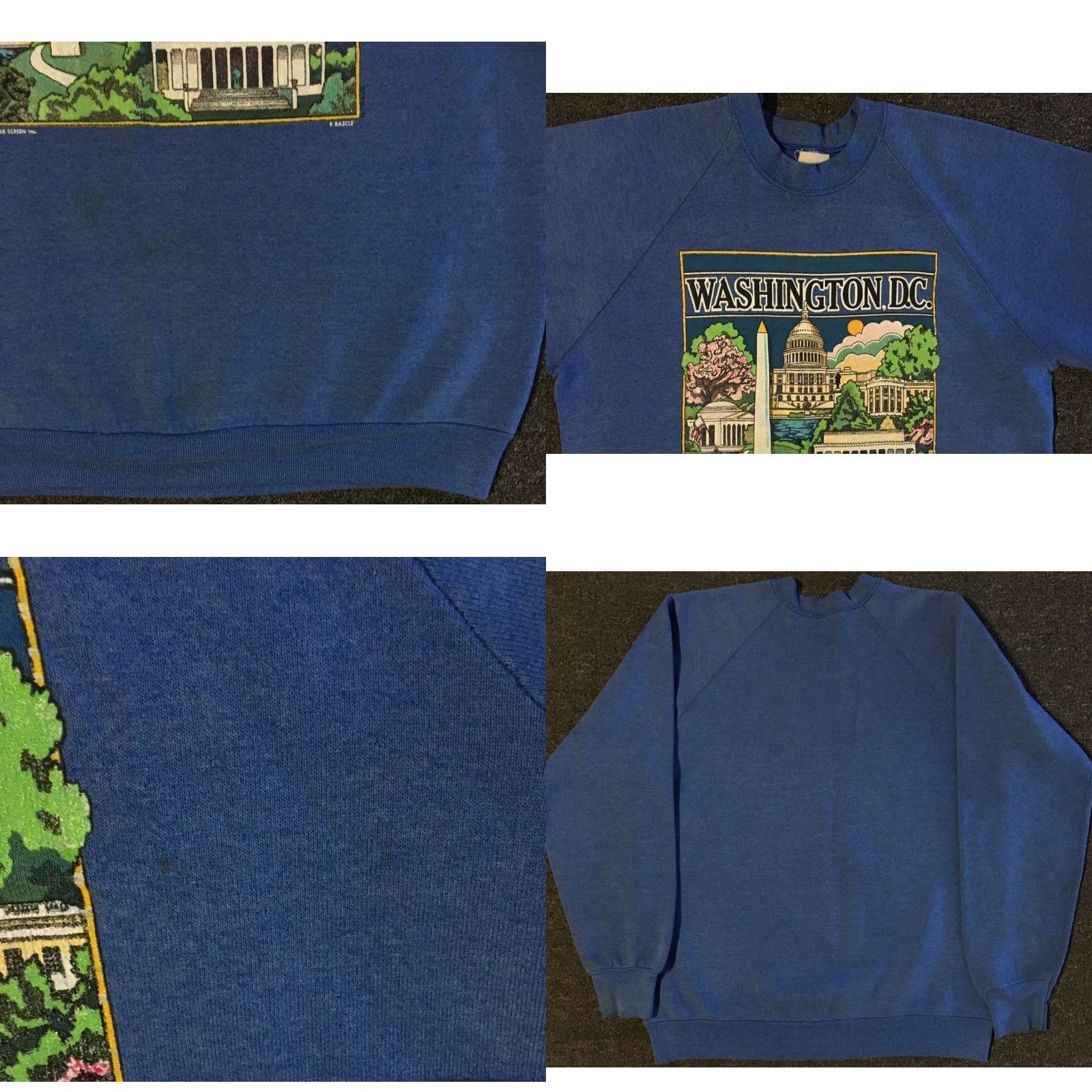 Vintage VINTAGE Government Washington DC Faded Distressed Sweatshirt Hoodie Men S White Blue 80s Grunge USA USA Size US S / EU 44-46 / 1 - 8 Thumbnail