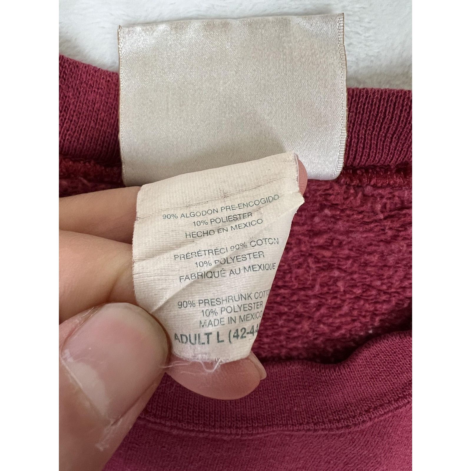 Vintage Vintage Curves for Women Sweatshirt Women's Large Maroon Cre Size L / US 10 / IT 46 - 5 Thumbnail