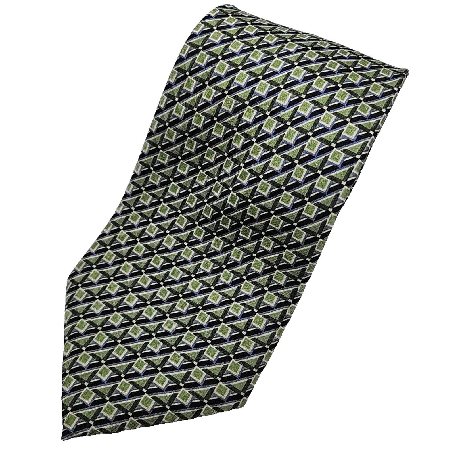 Other Carlos Devenezia Green Geometric Silk Necktie - Like New Size ONE SIZE - 1 Thumbnail