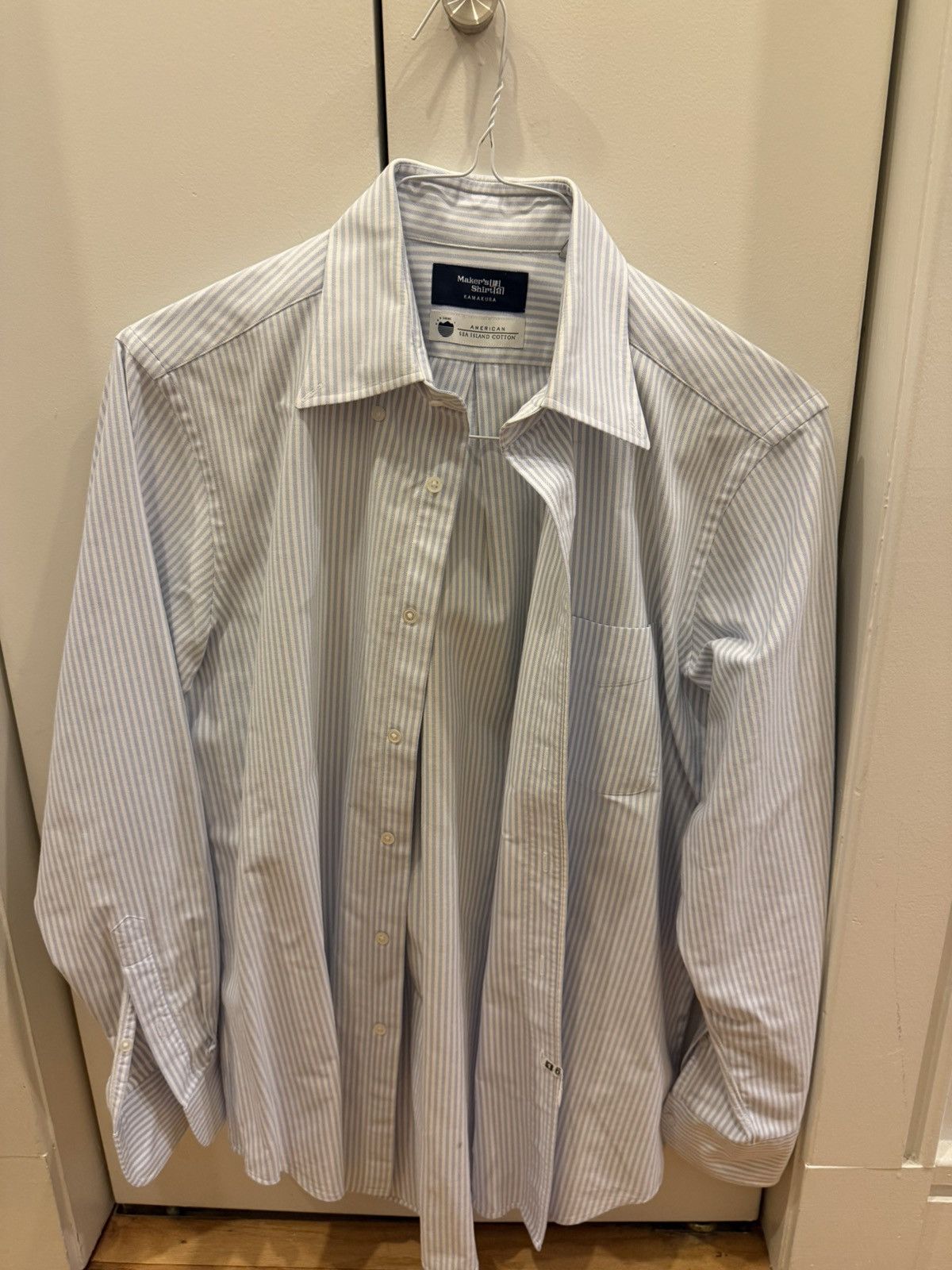 Kamakura Blue and White University Striped Oxford Button Down Size US M / EU 48-50 / 2 - 1 Thumbnail