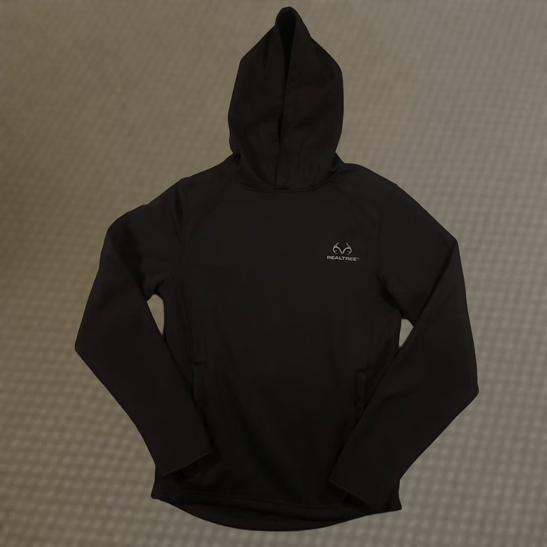 Realtree Realtree Hoodie Mens Small Black Performance Fleece Lined Pullover Zip Pockets Size US S / EU 44-46 / 1 - 1 Thumbnail