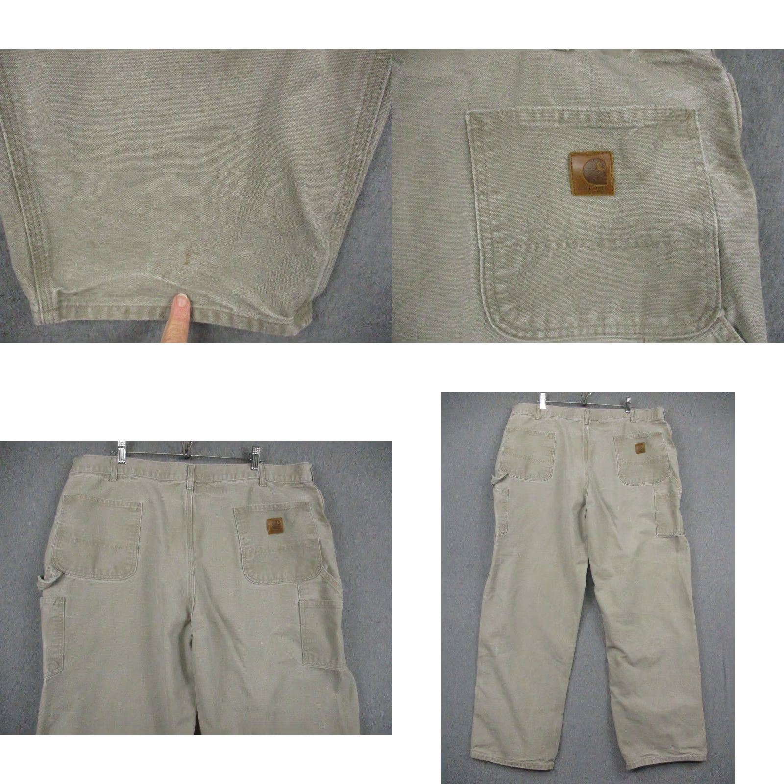 Carhartt Carhartt Pants Mens 42x34 Beige Dungaree Canvas Work Utility Cotton Relaxed Straight 42 Beige Workwear Casual Mens Size US 42 / EU 58 - 8 Thumbnail
