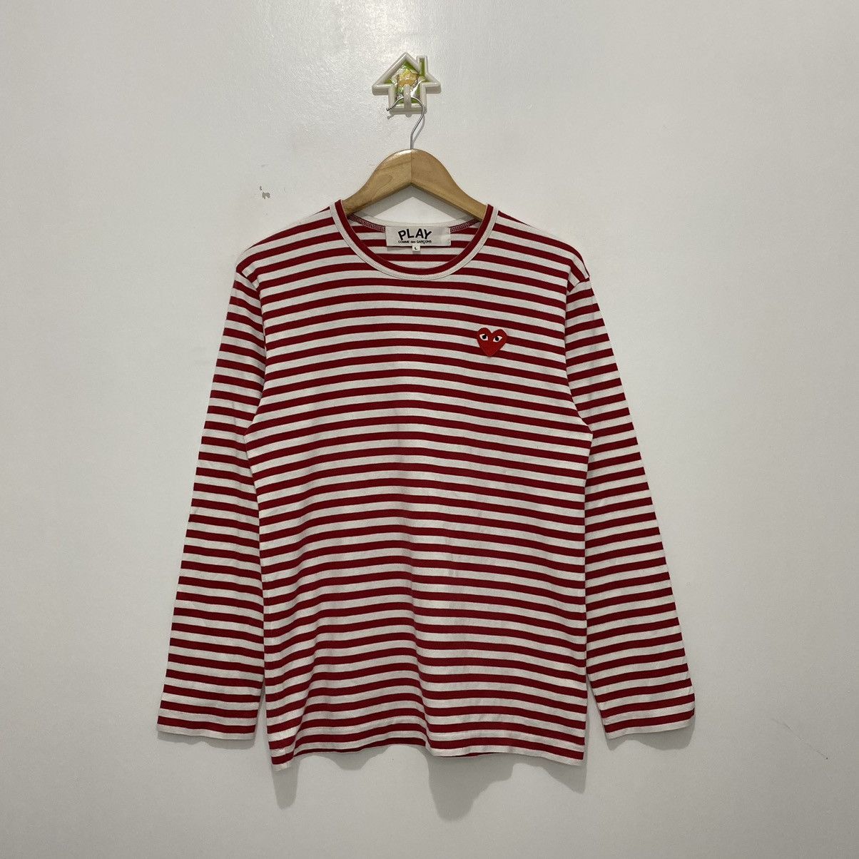 Comme des Garcons × Comme des Garcons PLAY Comme des Garçons Play Red Stripes Logo Tee Size US L / EU 52-54 / 3 - 1 Thumbnail