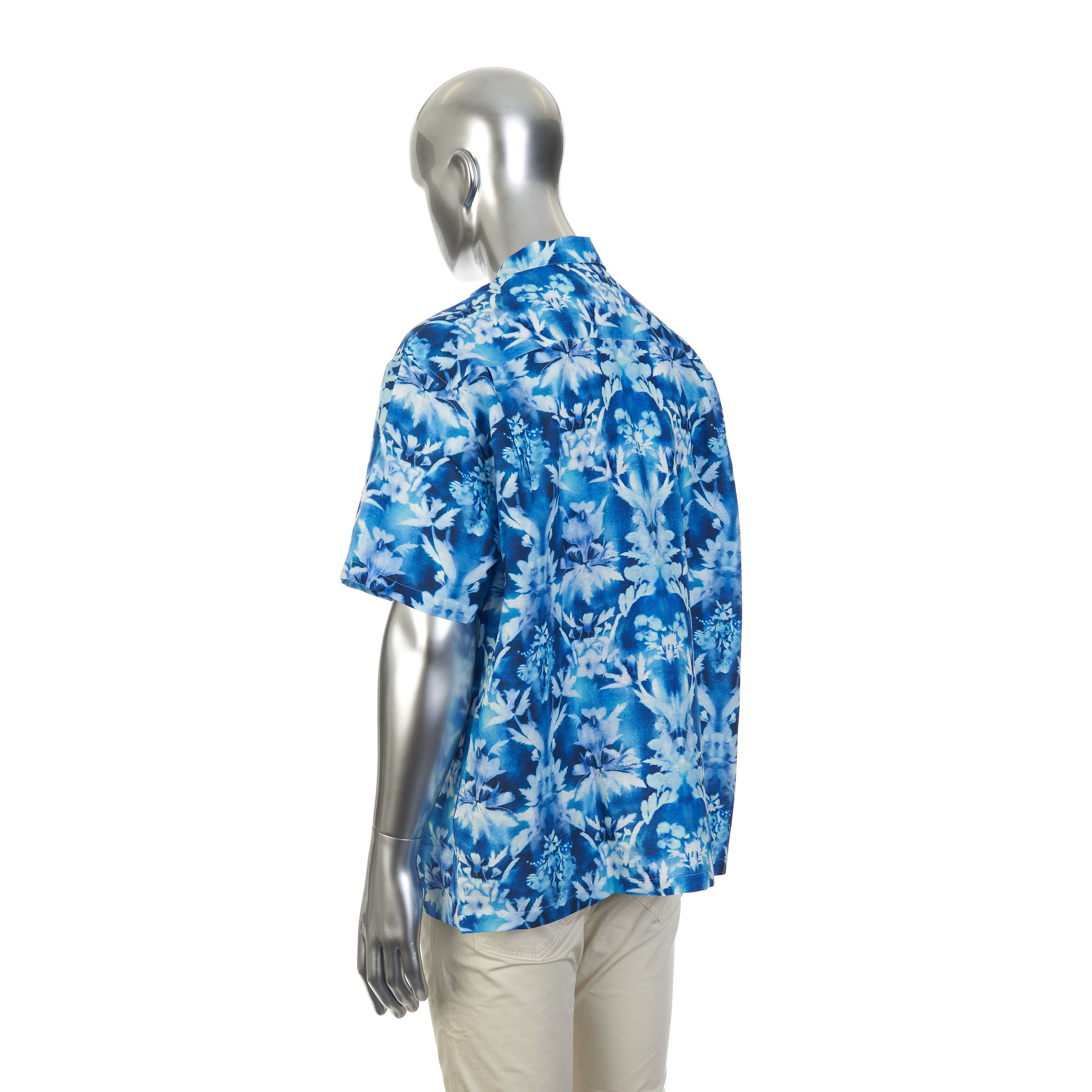 Berluti Hawaiian Shirt With Floral Print & Shortsleeves Size 43 Size US L / EU 52-54 / 3 - 5 Thumbnail