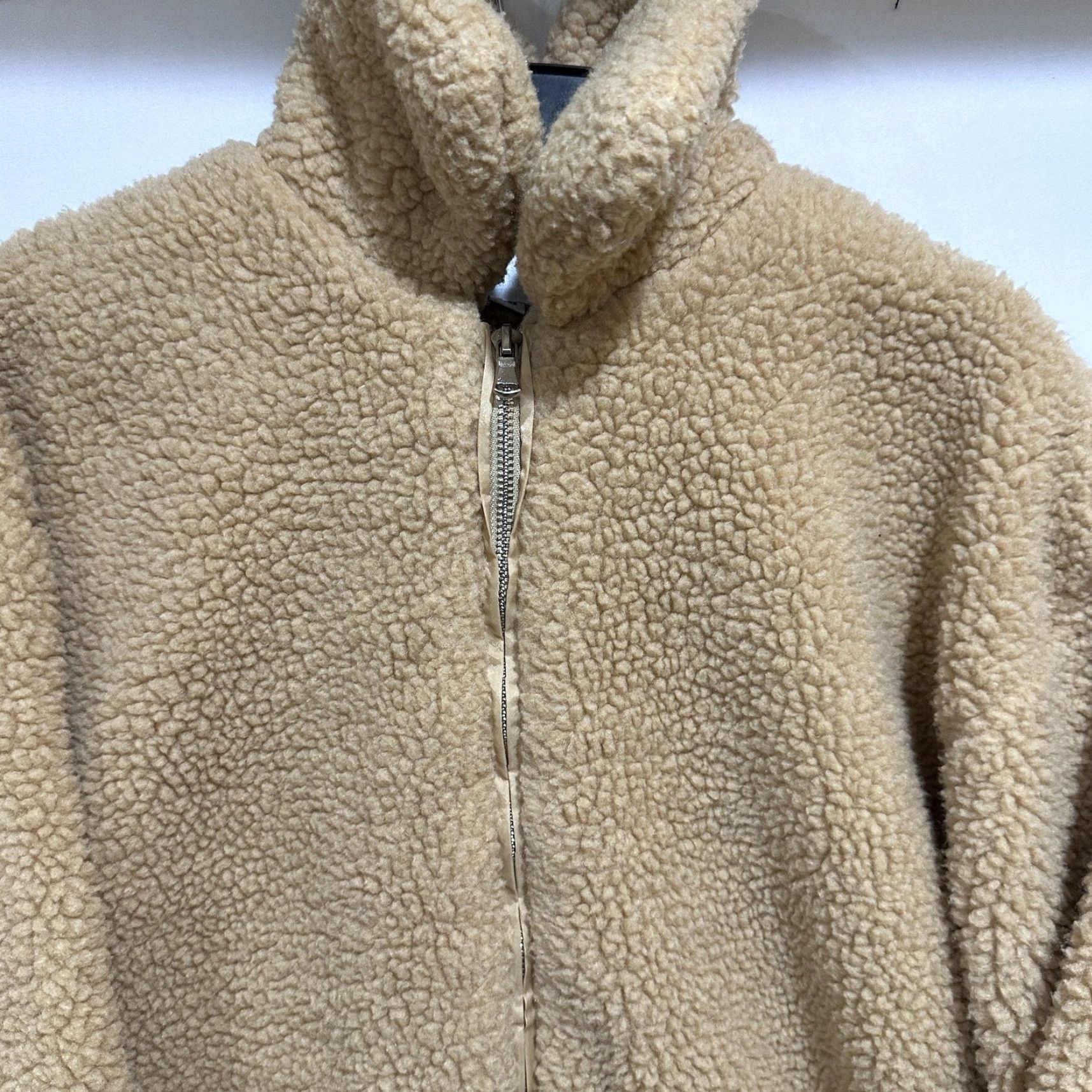 I.AM.GIA I.AM.GIA Tan Sherpa Fleece Zip Up Pixie Teddy Jacket Womens XS Oversized Size XS / US 0-2 / IT 36-38 - 3 Thumbnail