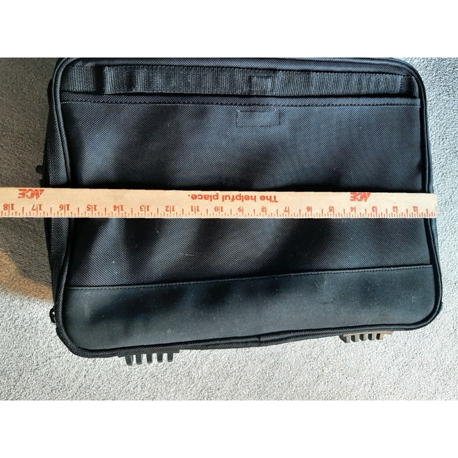 Vintage VINTAGE PORT Briefcase Messenger Laptop Shoulder bag Black Canvas 16x12x6 Mens Bag Computer Front Zip Business Size ONE SIZE - 7 Thumbnail