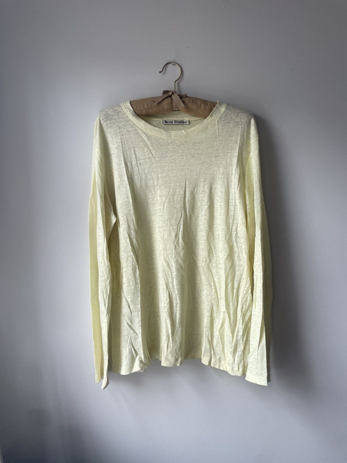 Acne Studios Yellow Linen Long Sleeve Sweater Top Size M / US 6-8 / IT 42-44 - 1 Thumbnail