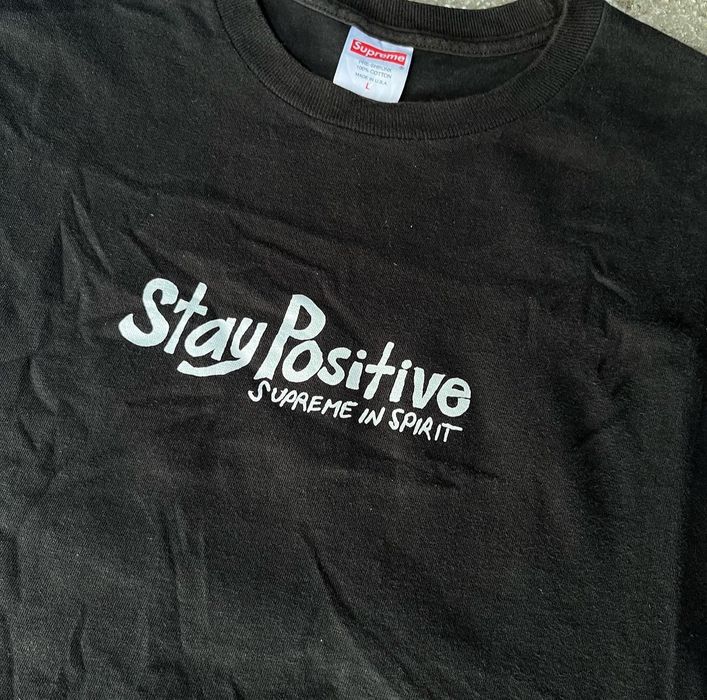 Supreme Supreme Stay Positive Black Tee T Shirt FW20 box logo bogo