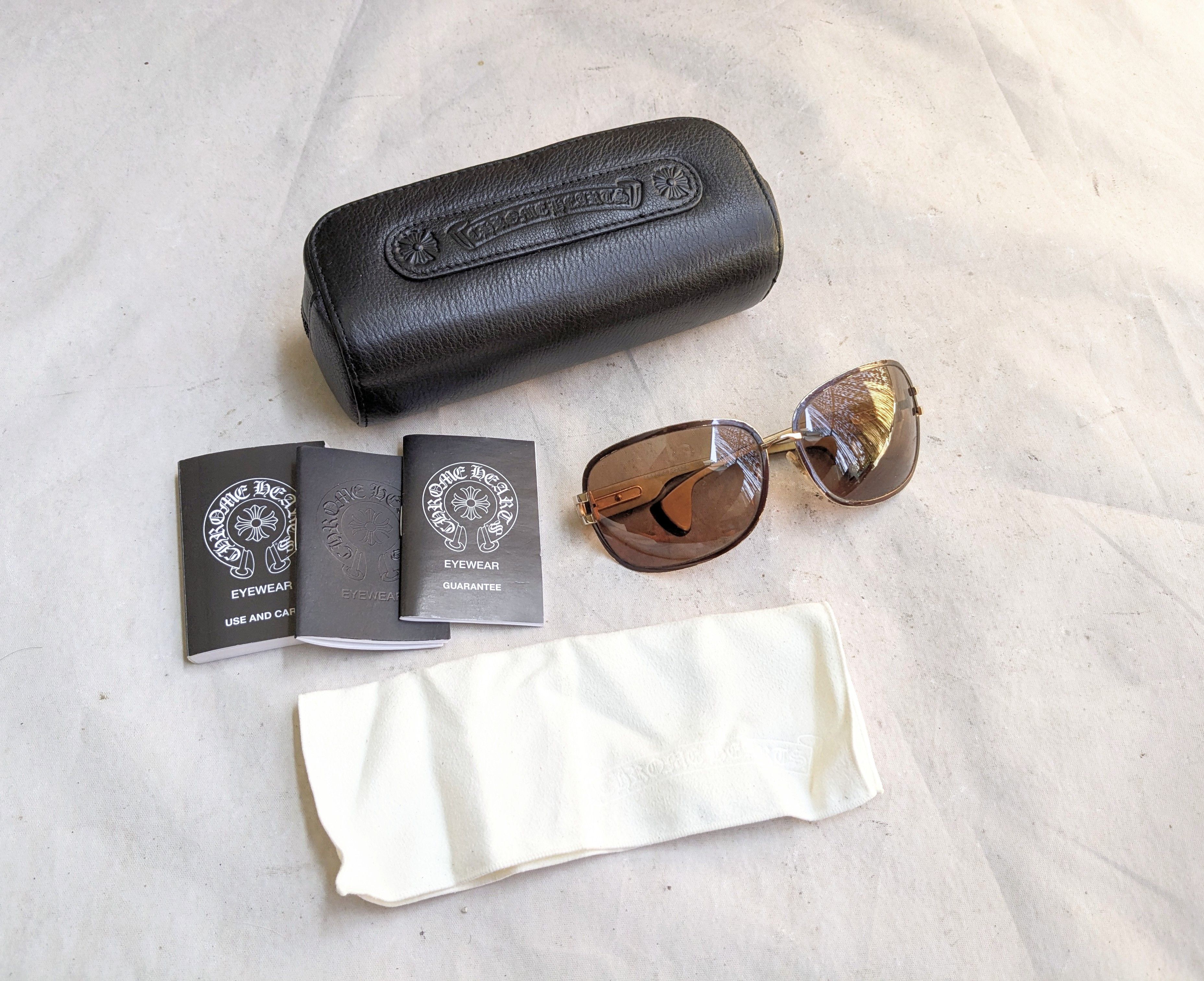 Chrome Hearts Chrome Hearts Aviator Sunglasses 'Pink Candle' Brown Gold Size ONE SIZE - 1 Thumbnail