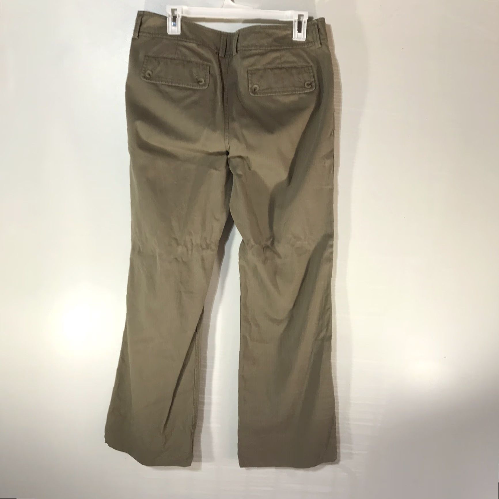 Banana Republic Banana Republic Pants Womens Size 12 Beige Cotton Twill Mid-Rise Wide-Leg 29in Inseam Size 34" / US 12 / IT 48 - 3 Thumbnail