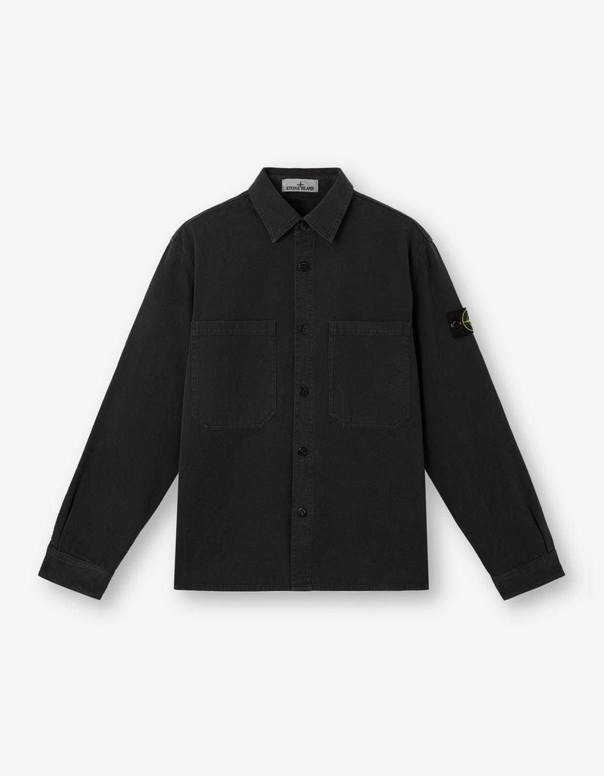 Stone Island Black Old Effect Overshirt