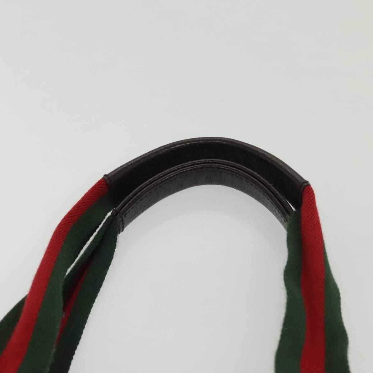 Gucci GUCCI GG Canvas Web Sherry Line Tote Bag Beige Green Red Size ONE SIZE - 8 Thumbnail