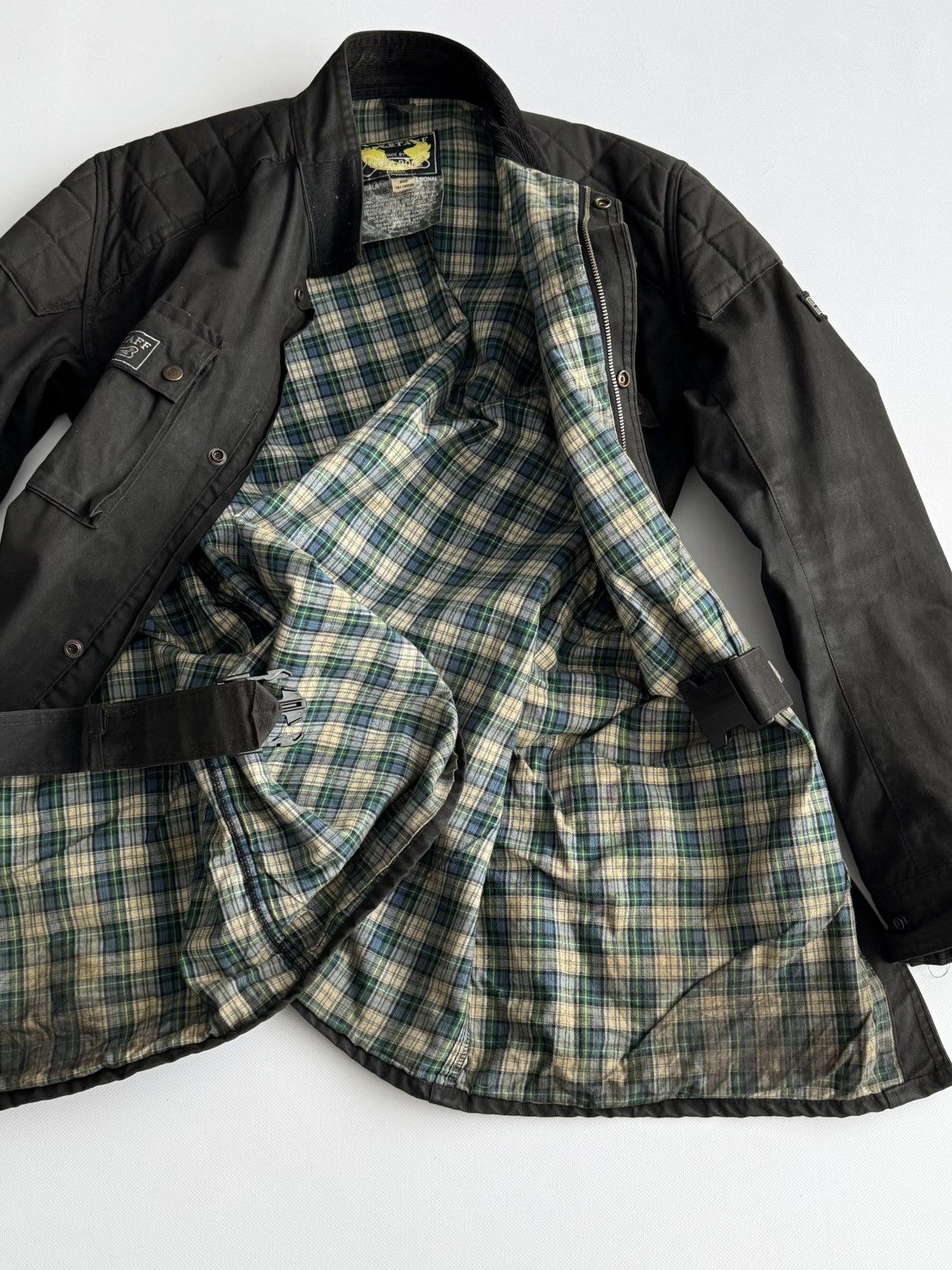 Belstaff Vintage 1990s Belstaff 'Driza-Bone' Trialmaster Waxed Suit Size US L / EU 52-54 / 3 - 8 Thumbnail