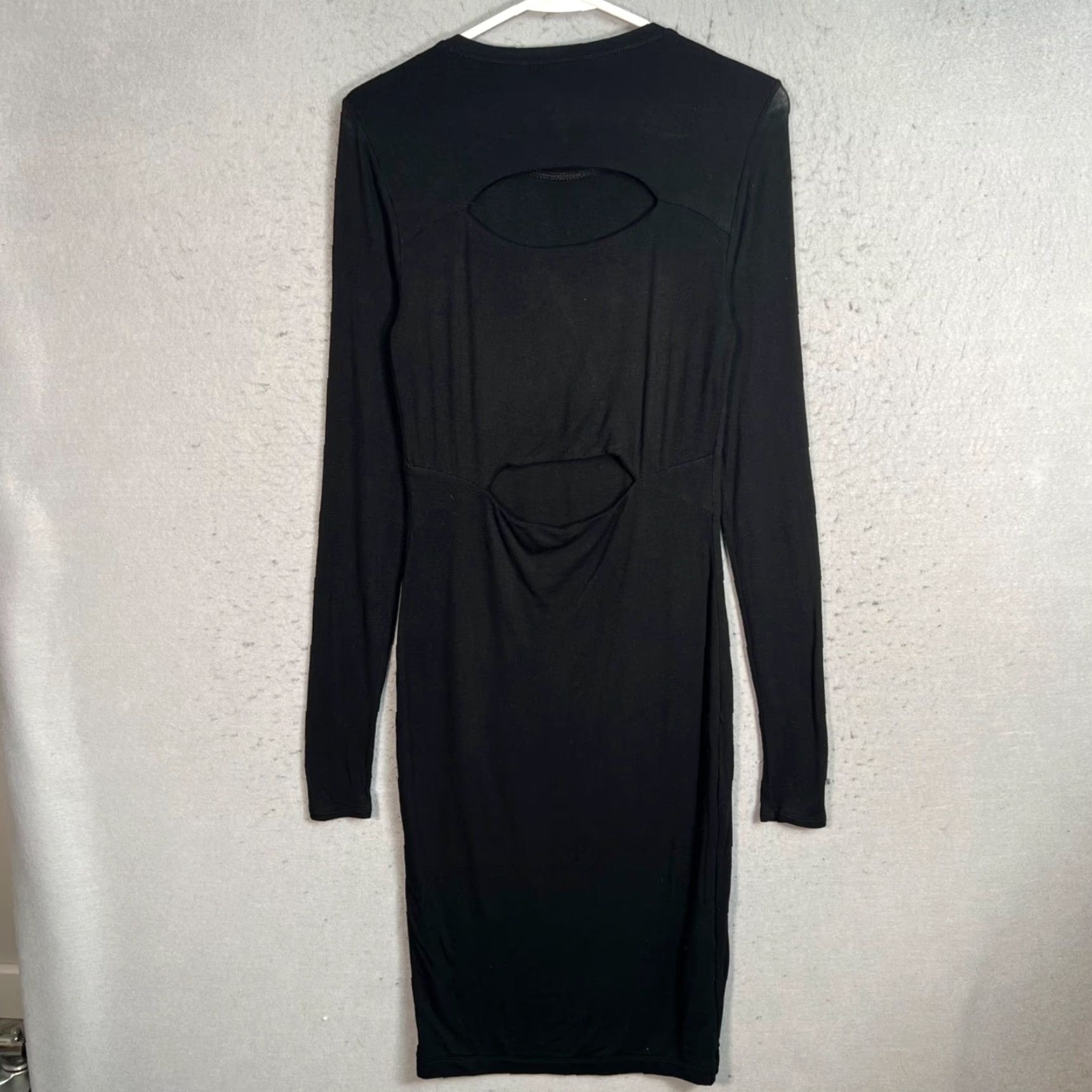 Bcbgmaxazria BCBGMAXAZRIA Womens Size Small Black Long Sleeve Bodycon Midi Dress Size S / US 4 / IT 40 - 2 Thumbnail