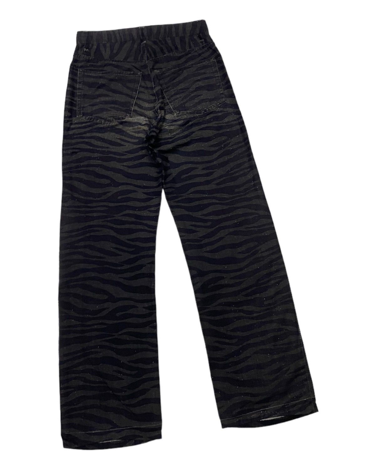 MOTHER TIGER STRIPES BAGGY DISTRESS DENIM JEANS