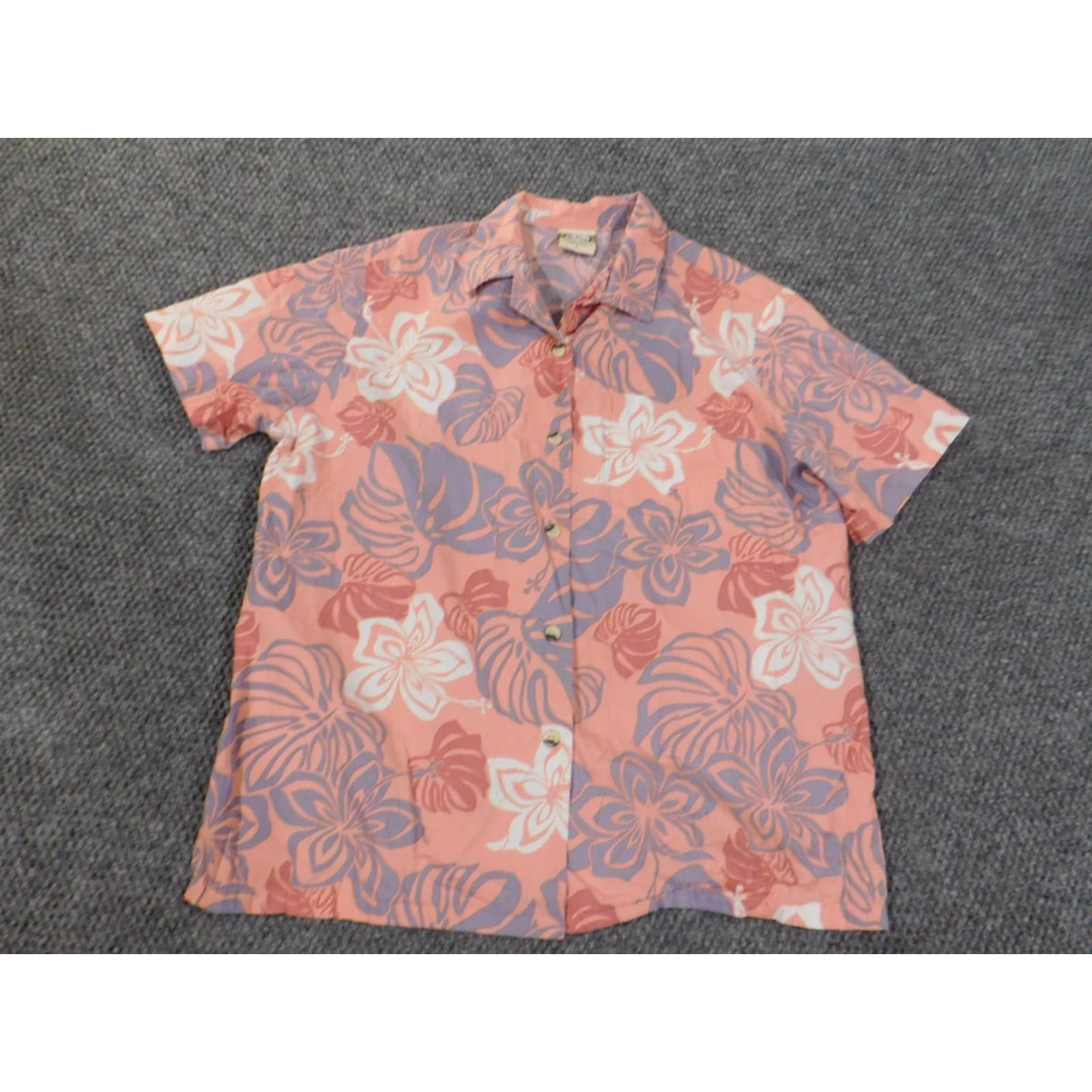 Vivobarefoot Go Barefoot Hawaiian Shirt Large Pink Mens Floral Island Button Up Size US L / EU 52-54 / 3 - 2 Thumbnail