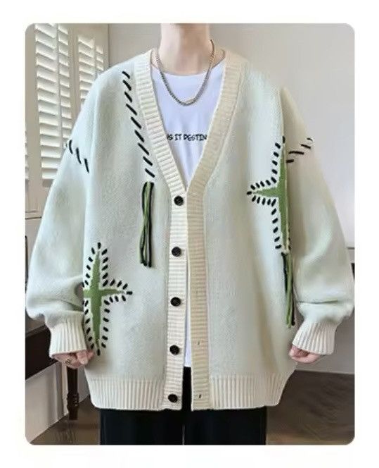 Japanese Brand Star Cardigan Knitwear Size US XL / EU 56 / 4 - 3 Thumbnail
