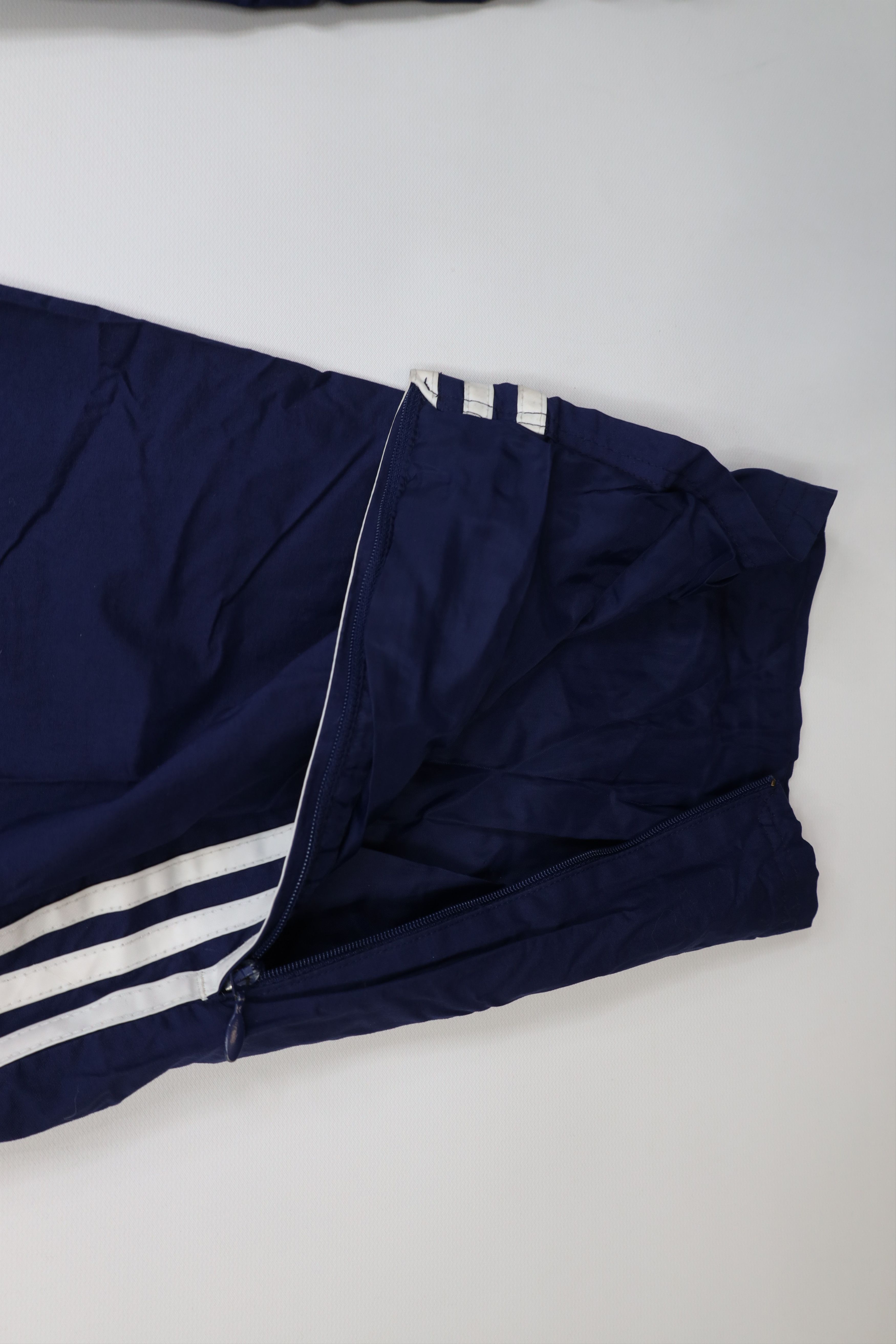 Adidas Vintage 90s Adidas Striped Wide Leg Windbreaker Pants Blue Size US 34 / EU 50 - 6 Thumbnail