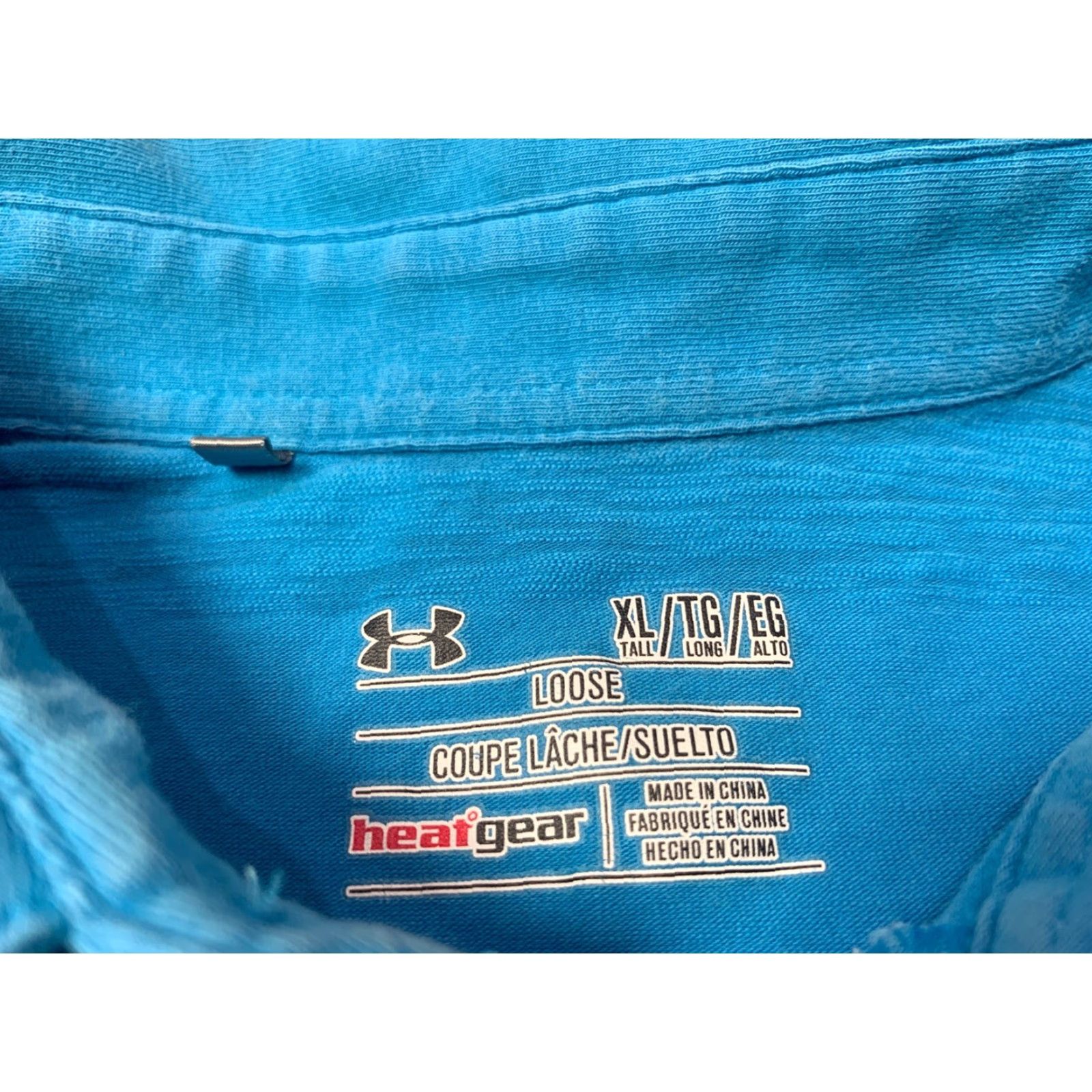 Under Armour VINTAGE Under Armour Polo Shirt Men's XL Short Sleeve Blue Striped Cotton Blend HeatGear Golf Casual Size US XL / EU 56 / 4 - 5 Thumbnail
